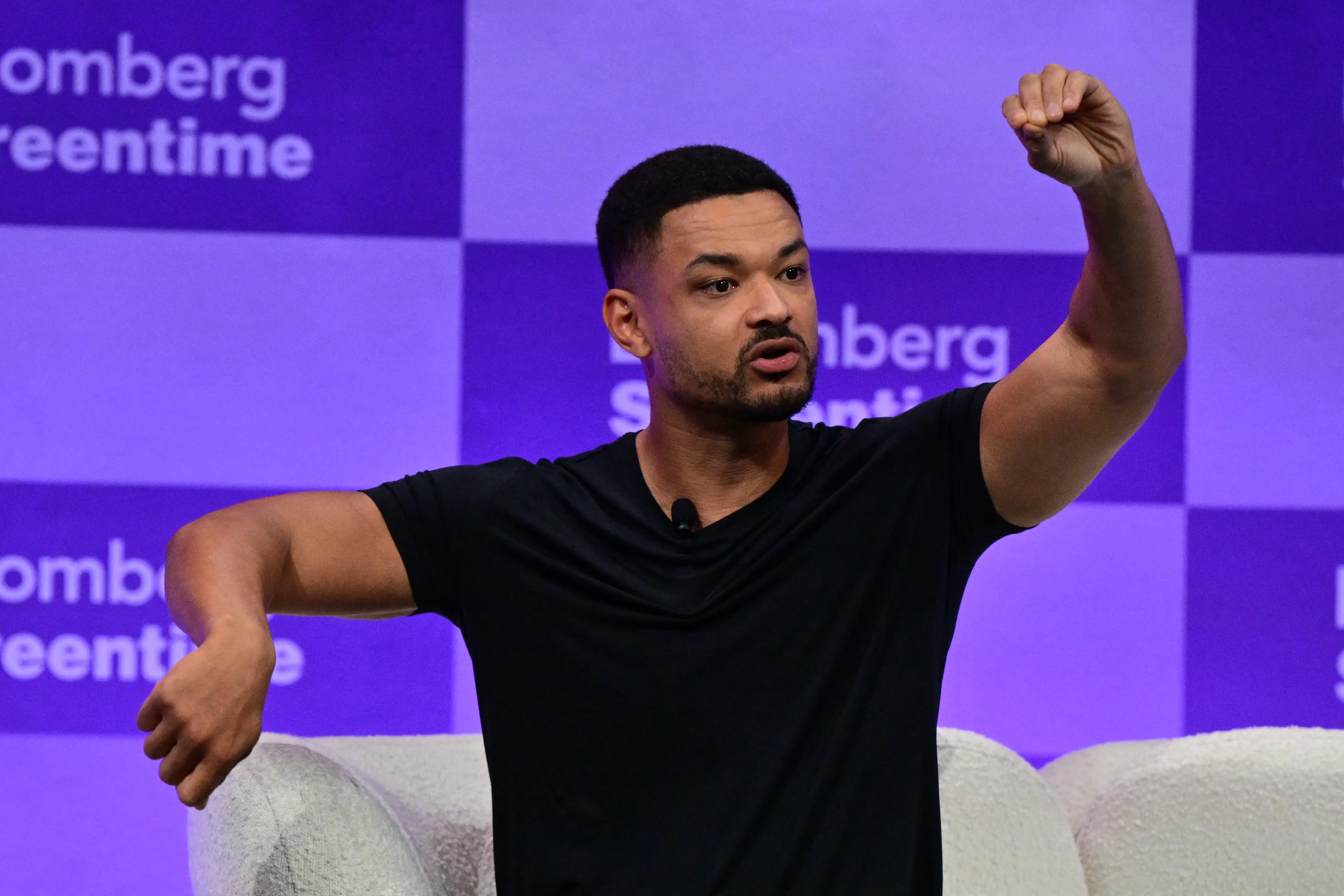 British businessman Steven Bartlett, host of The Diary of a CEO podcast, speaks during the Bloomberg Screentime 2026 conference in Los Angeles, on October 1, 2026. (Photo by Frederic J. Brown / AFP via Getty Images)