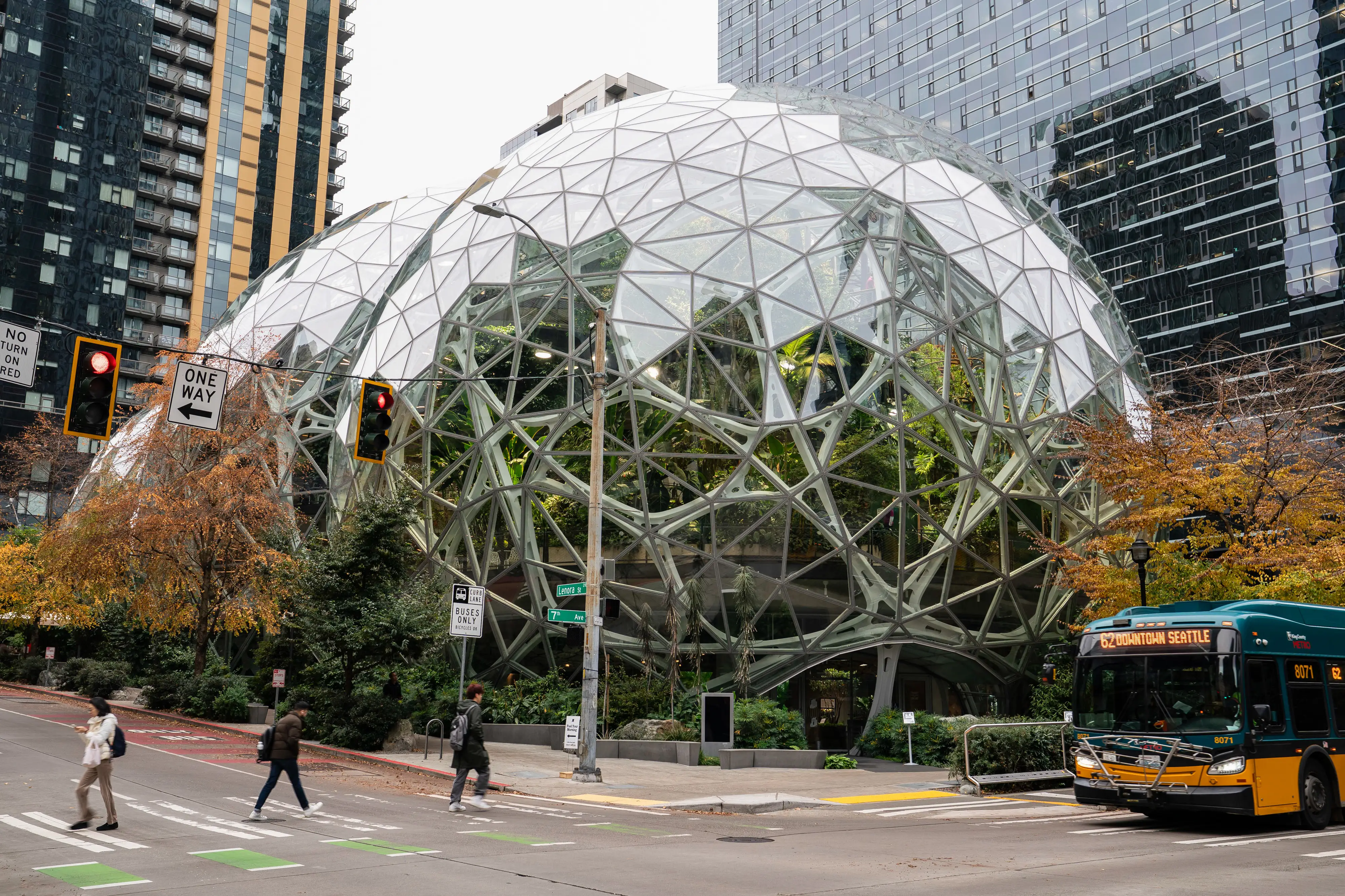 The Amazon headquarters in the South Lake Union neighborhood of Seattle