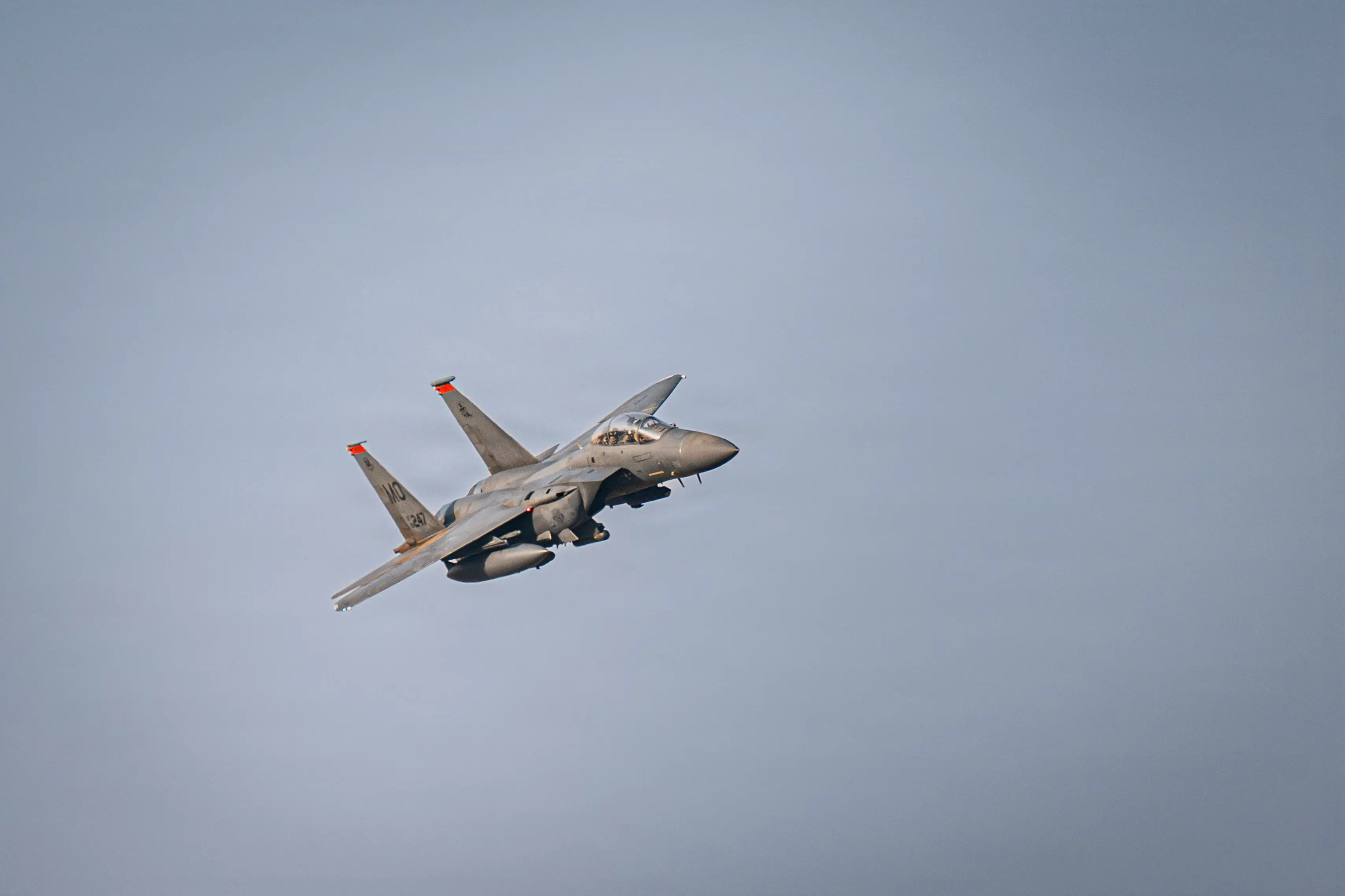 A US Air Force F-15E Strike Eagle aircraft in the Middle East.