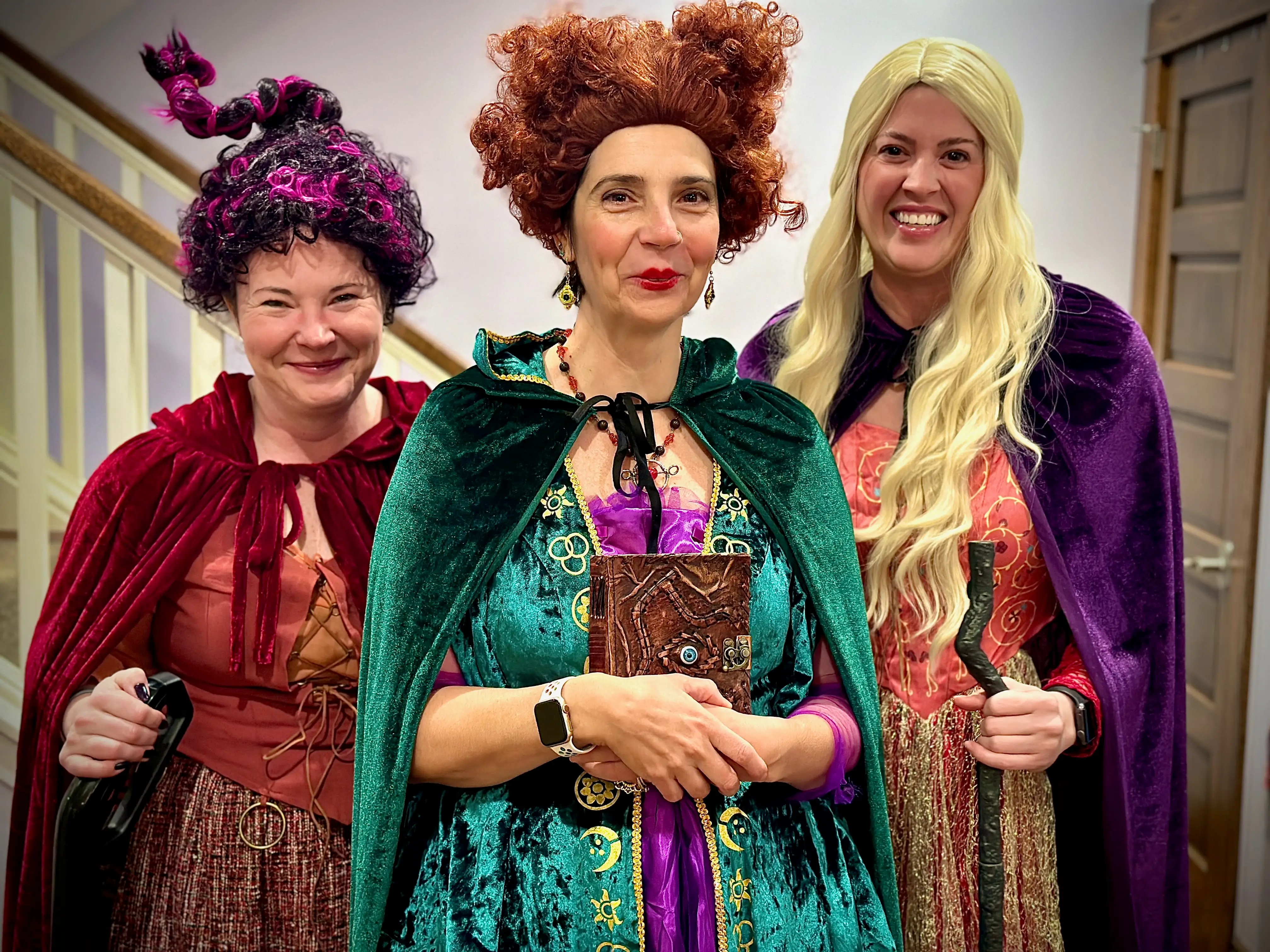 the author and friends dressed up as characters from Hocus Pocus
