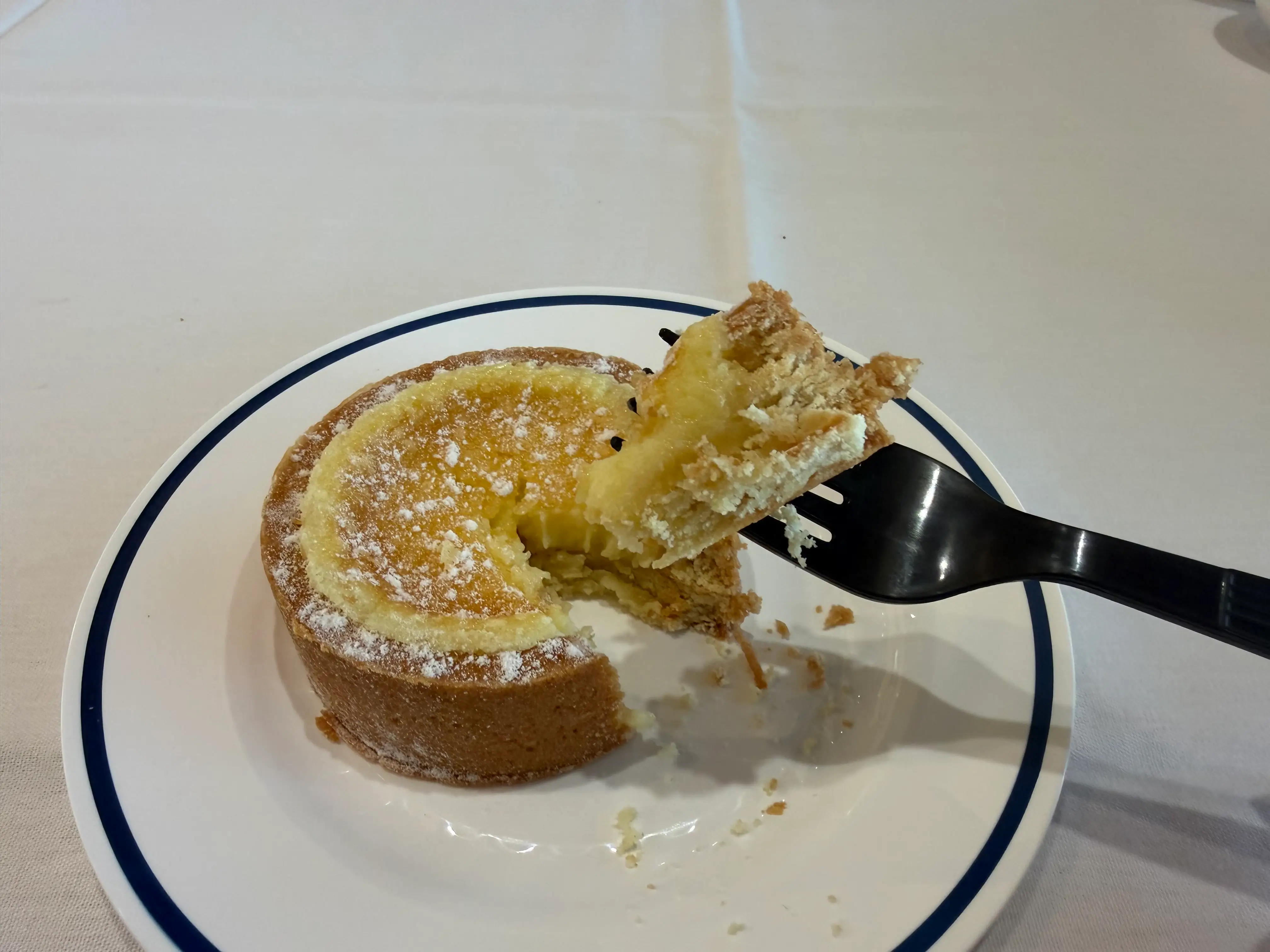 Butter cake on Amtrak private dining car