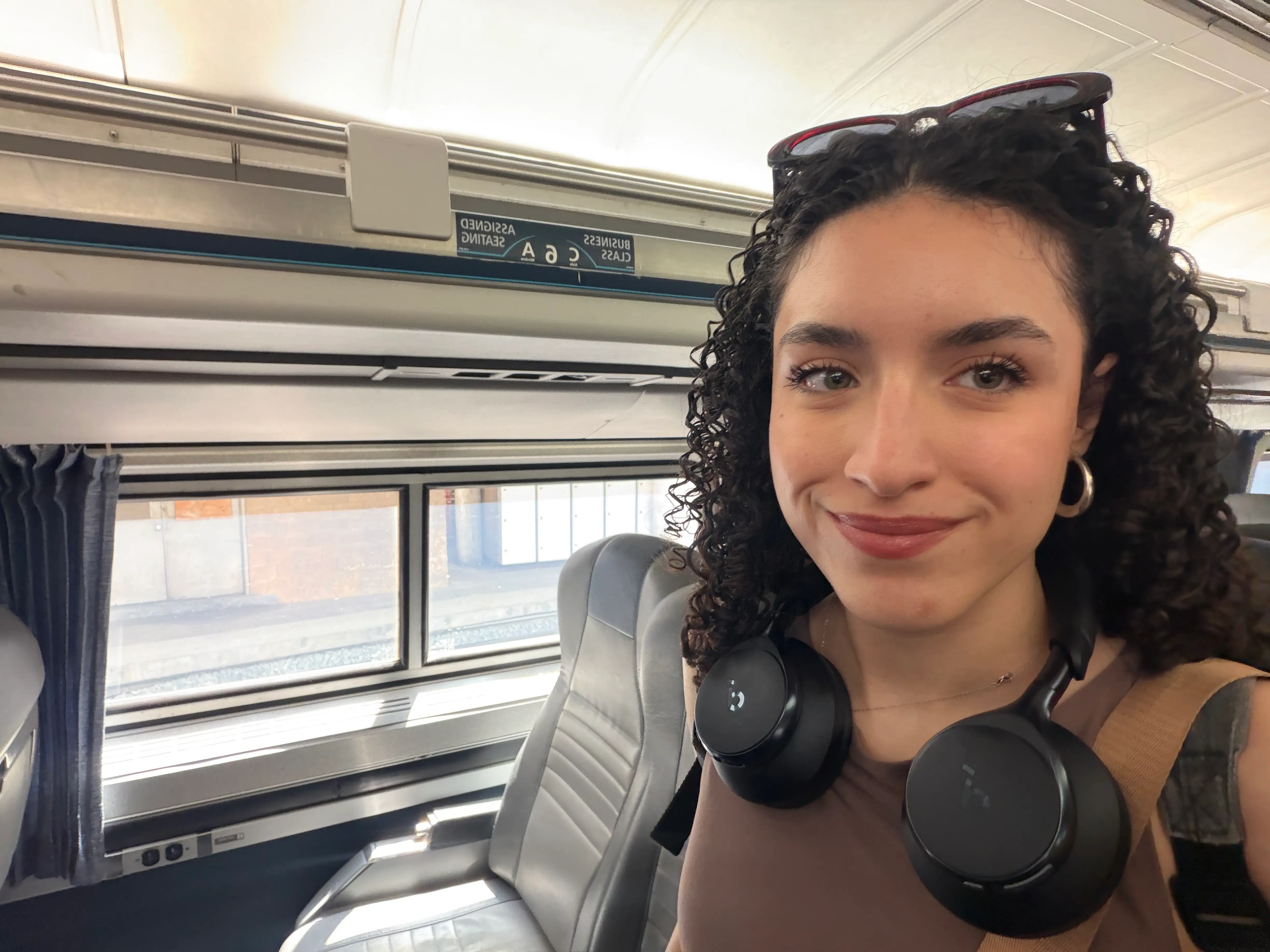 Author on Amtrak Business Class