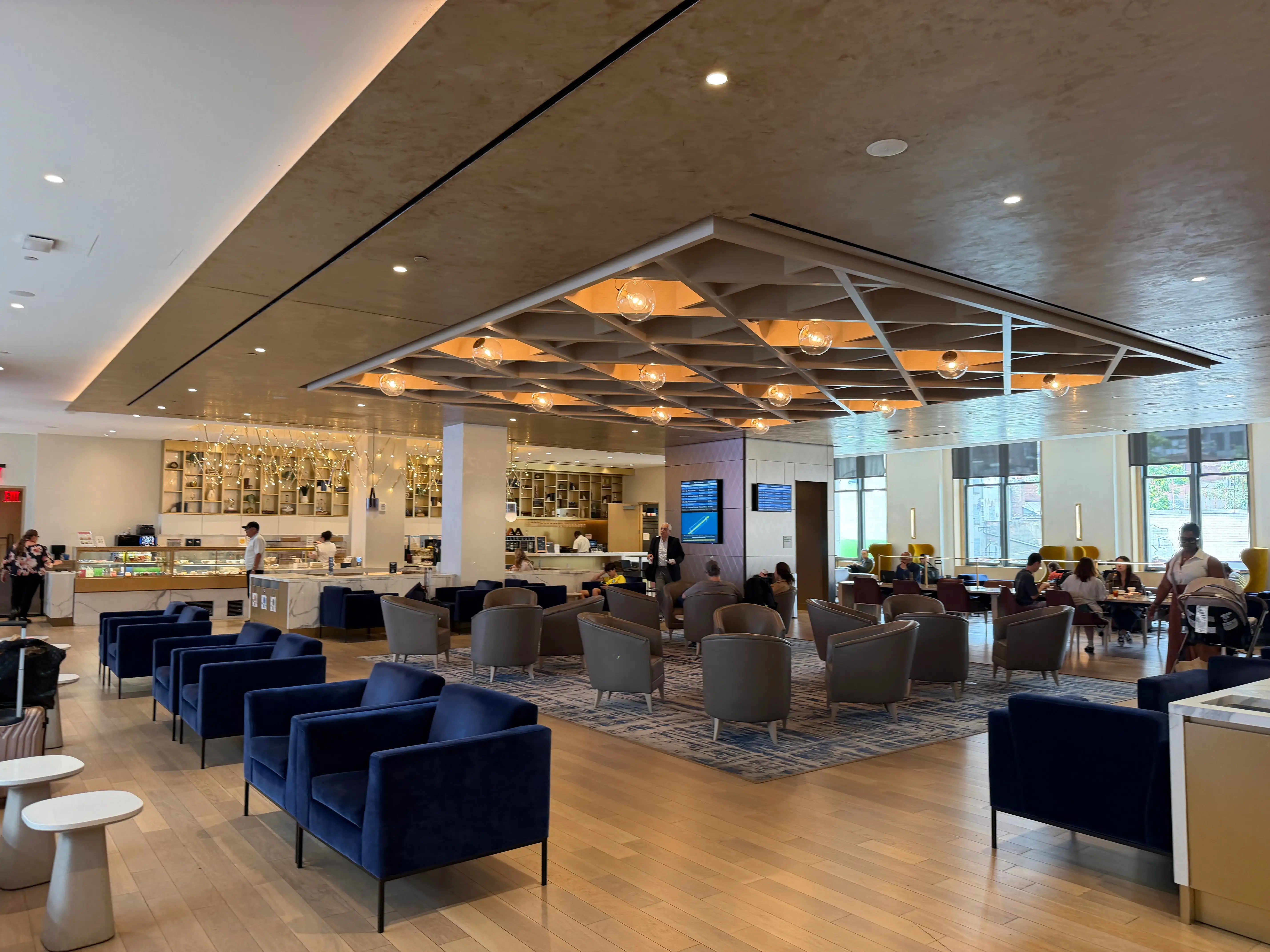 View inside Amtrak Metropolitan Lounge in New York's Penn Station.