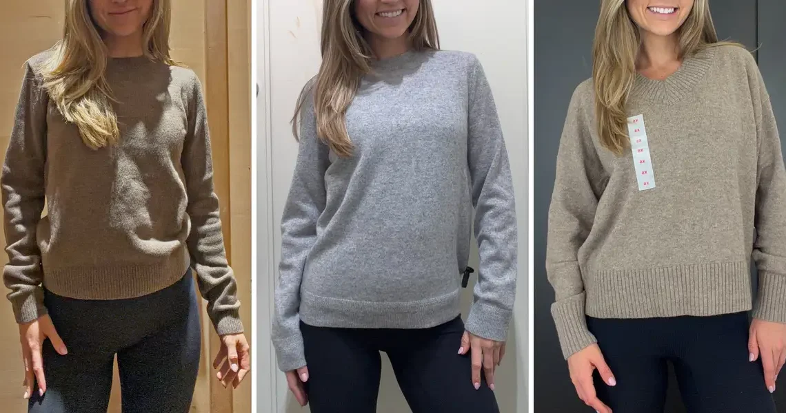I tried on sweaters at Gap, Old Navy, and Banana Republic. I want my favorite one in every color.