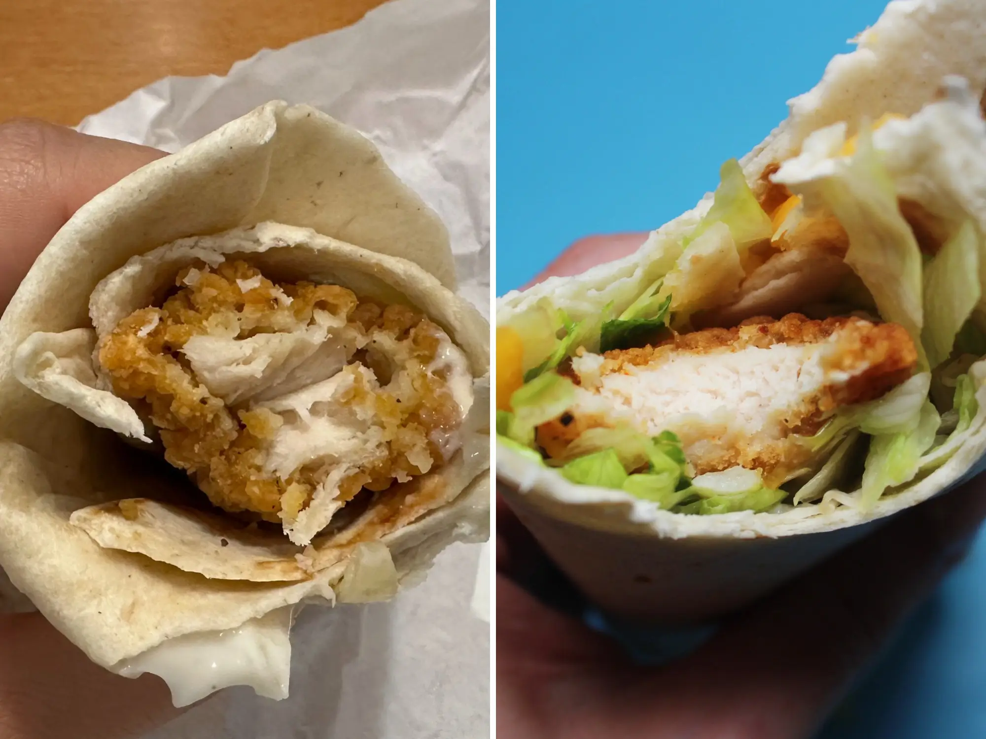 mcdonalds snack wrap in the us and uk