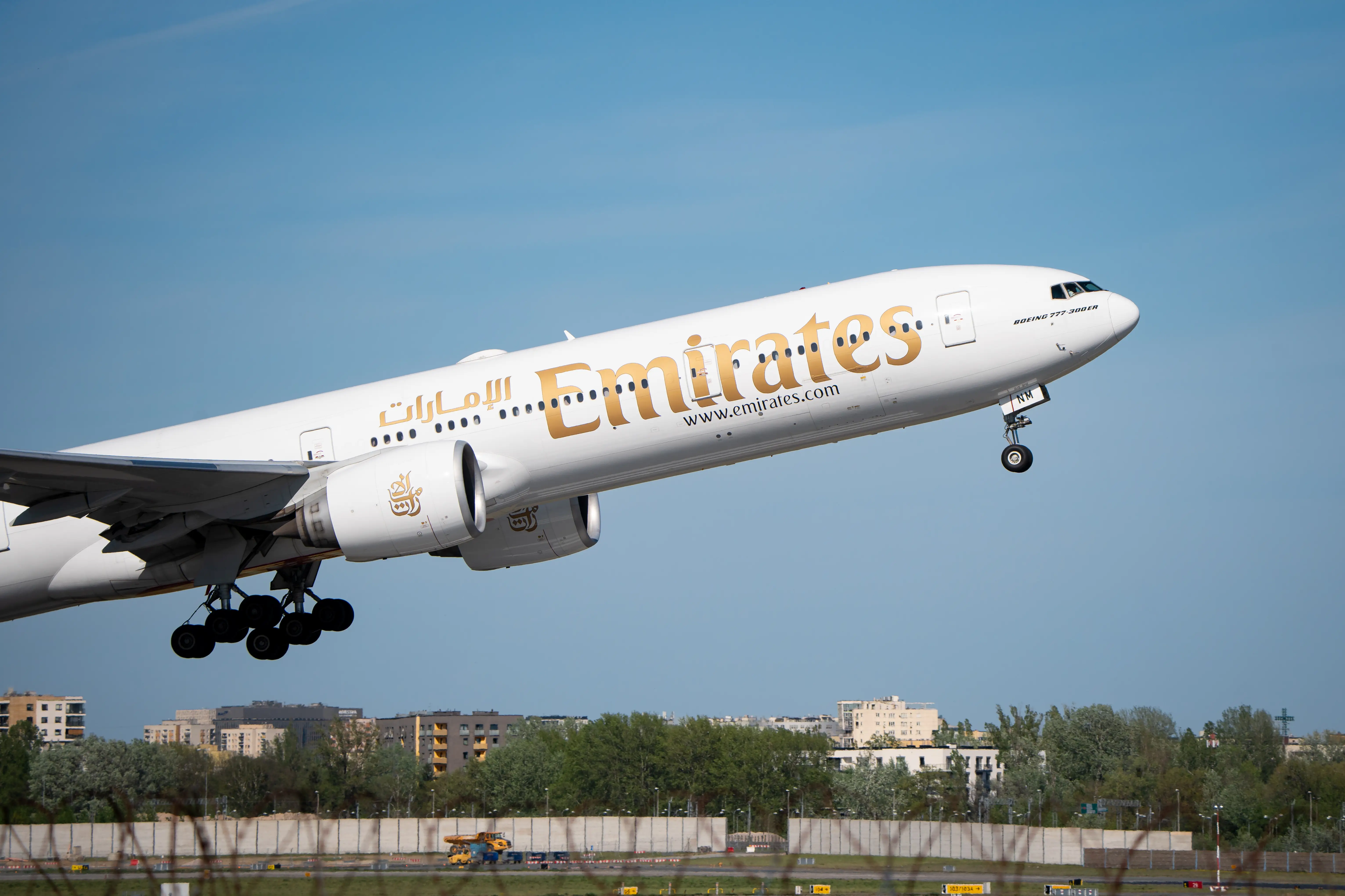A Boeing 777-300ER aircraft operated by Emirates.