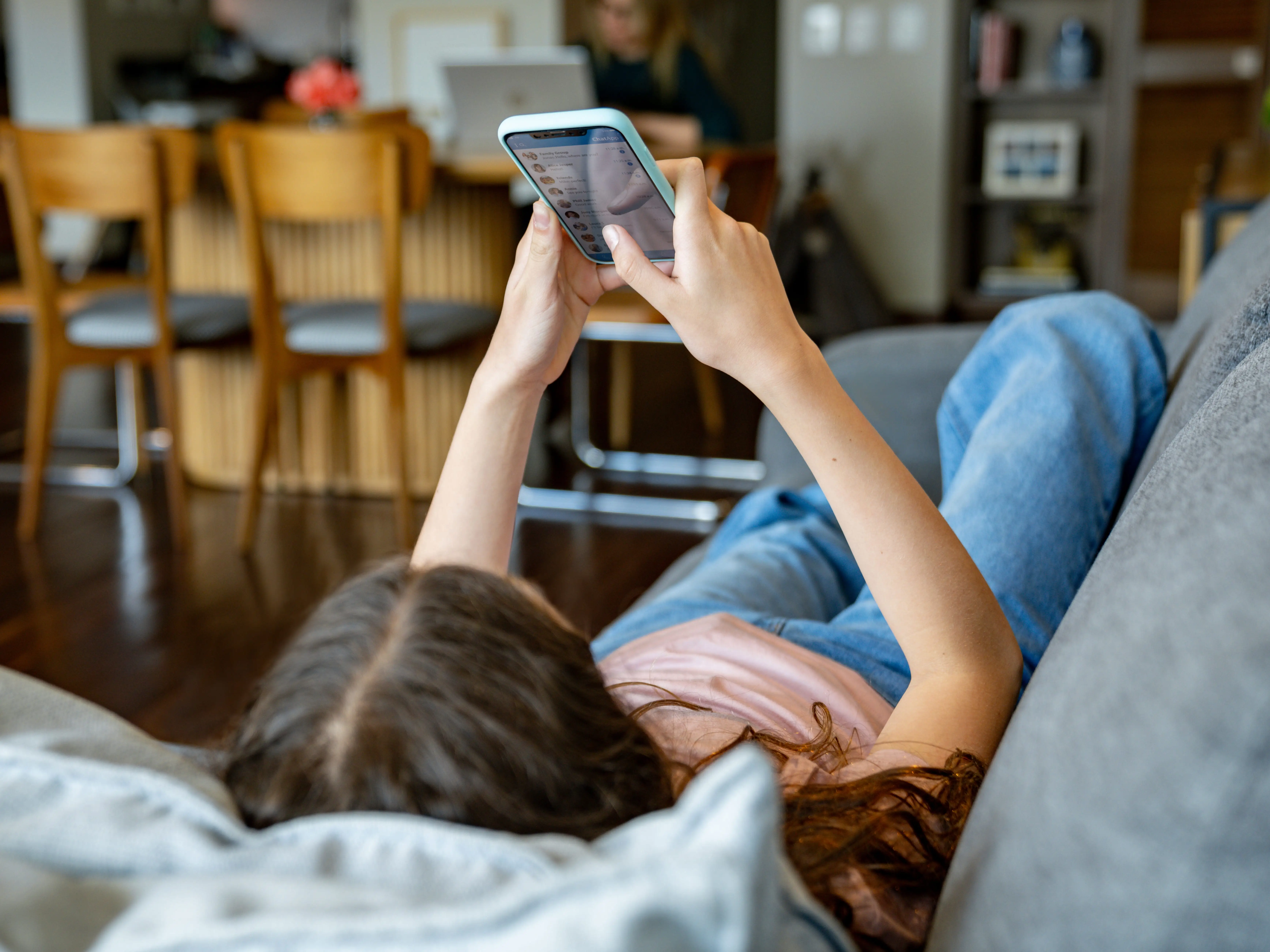 Teen using social media