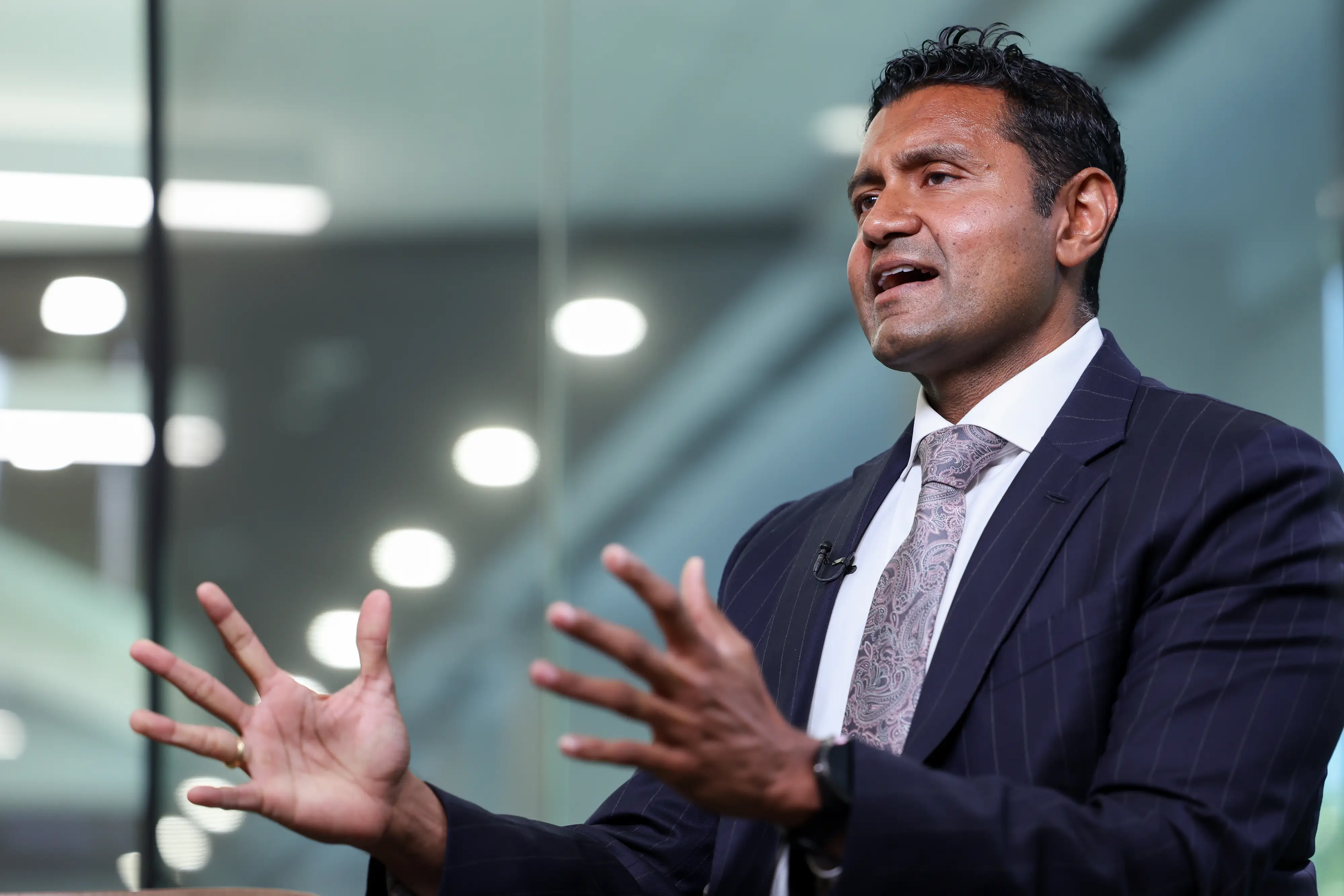 Palantir's CTO Shyam Sankar on the sidelines of the Pennsylvania Defense and Innovation Summit in Carlisle, Pennsylvania, in July 2026