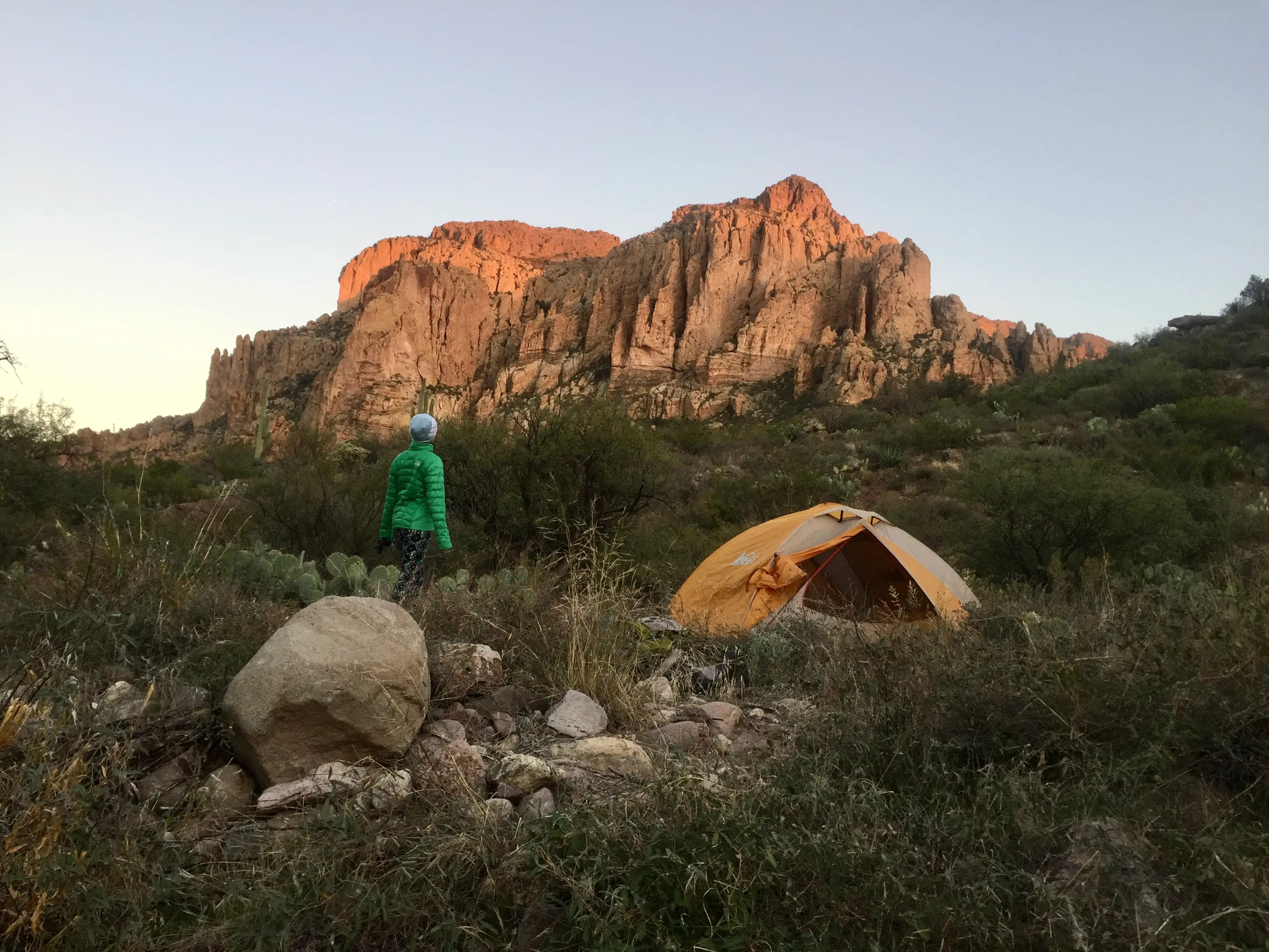 Woman camping