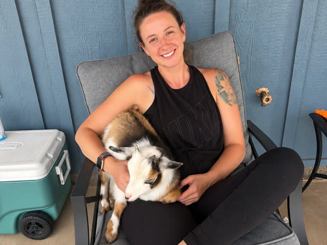 Woman with goat