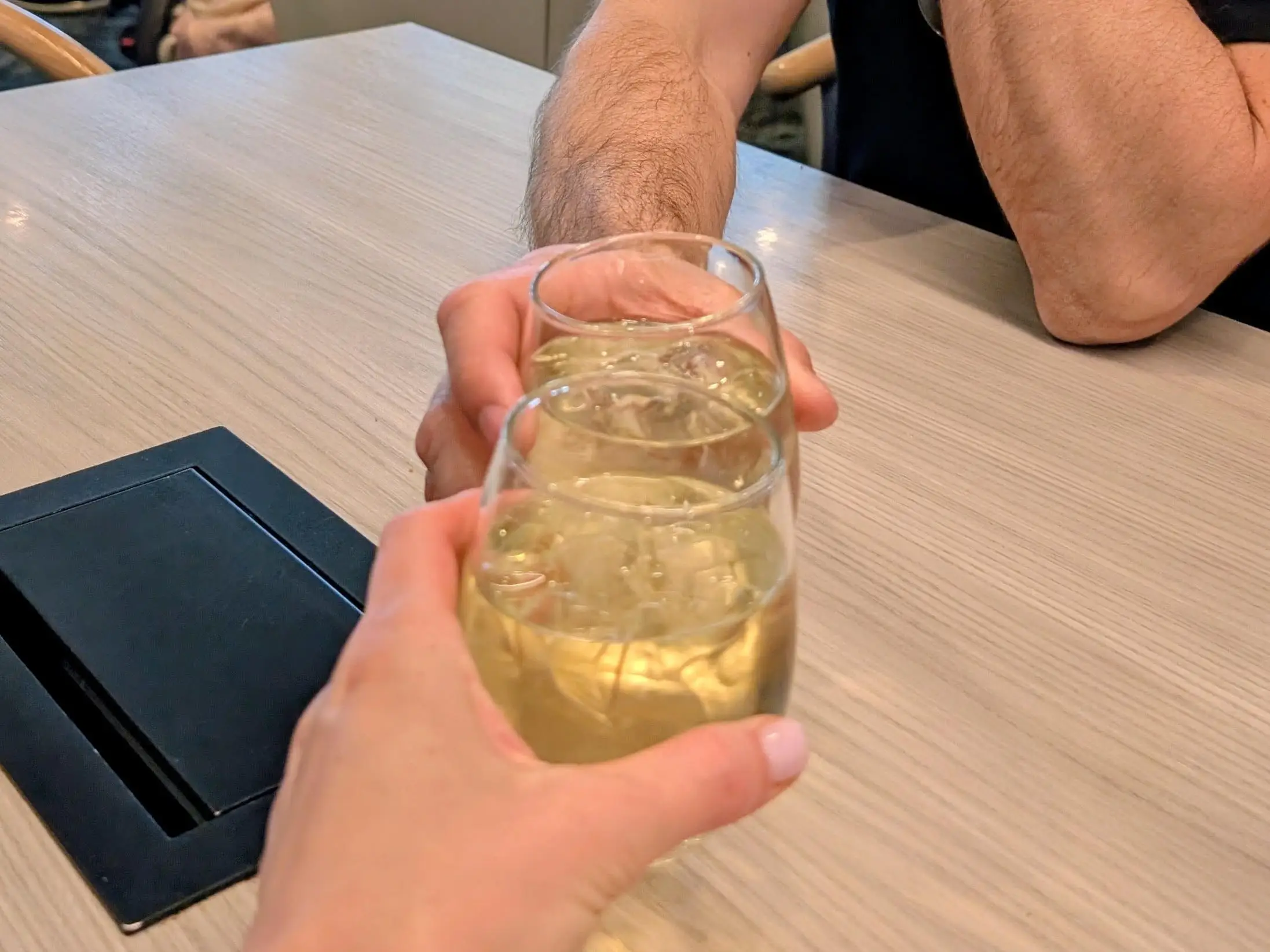 In the lounge with a glass of whisky.