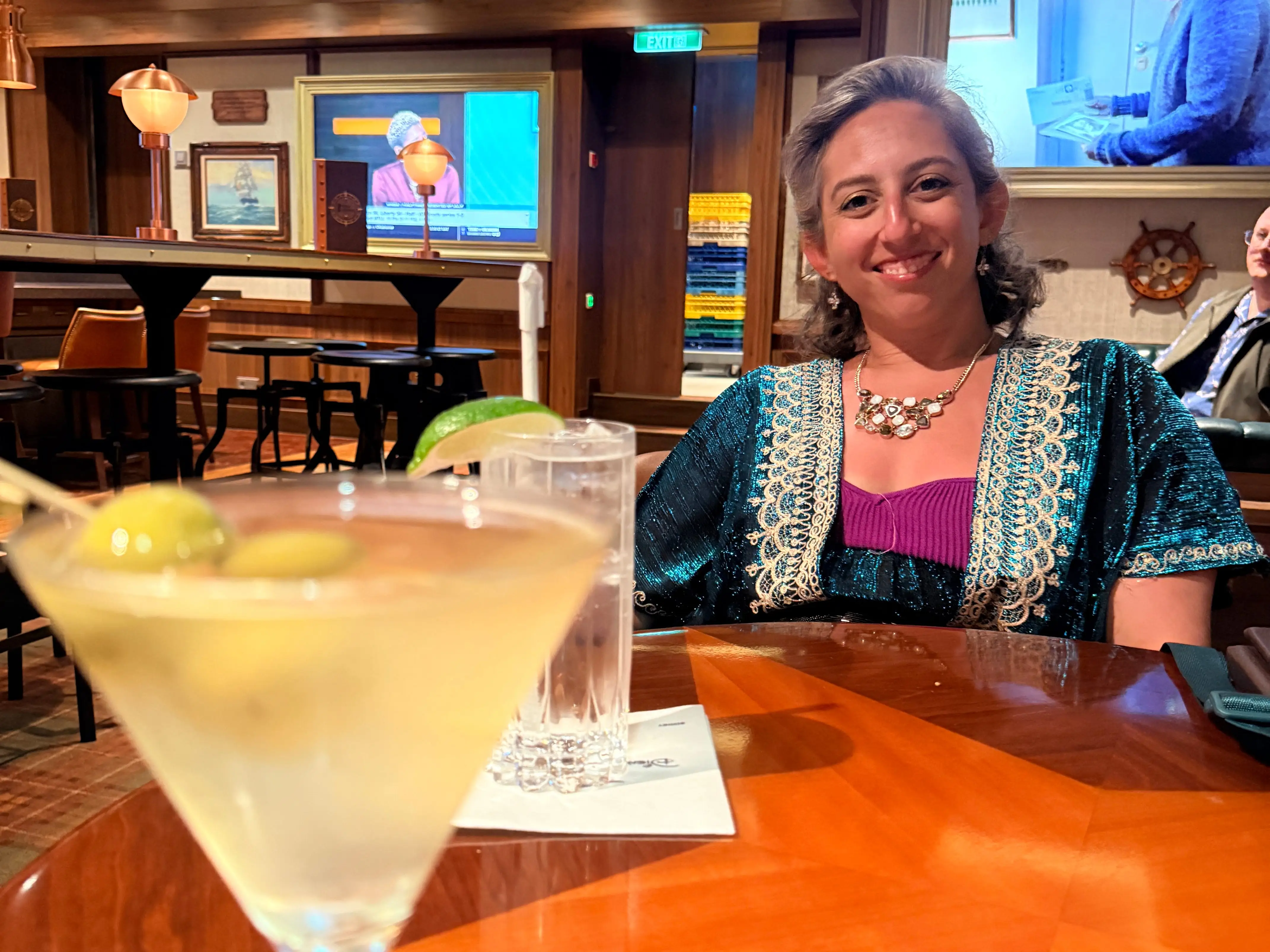 Woman at bar