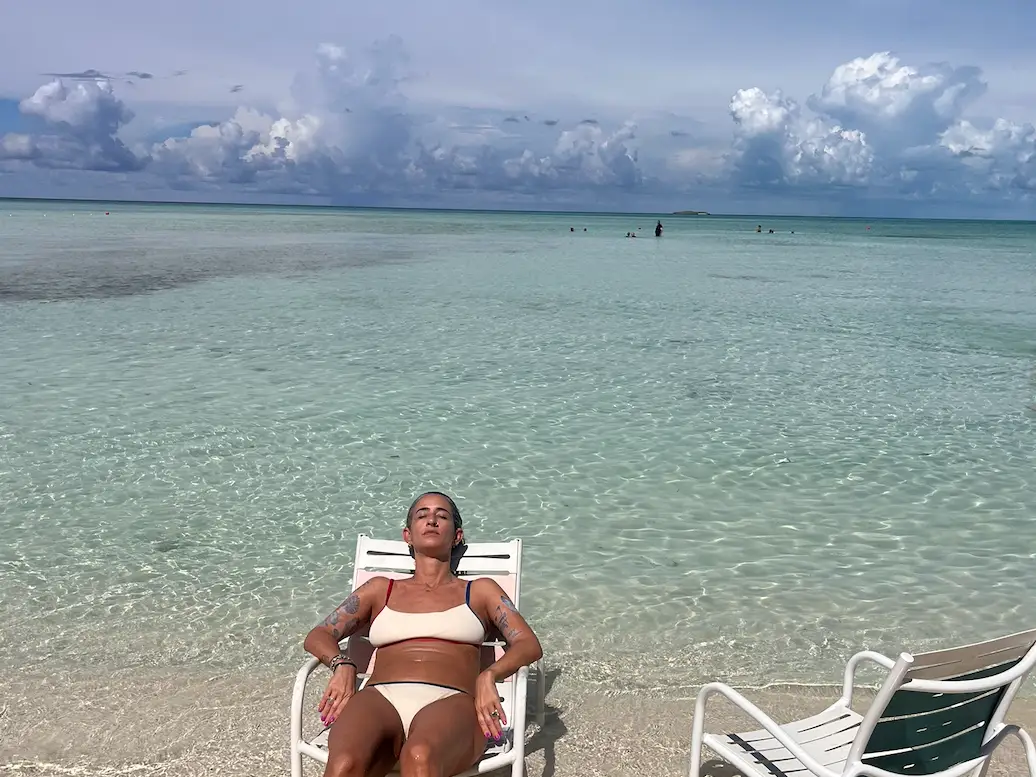 Woman sunbathing
