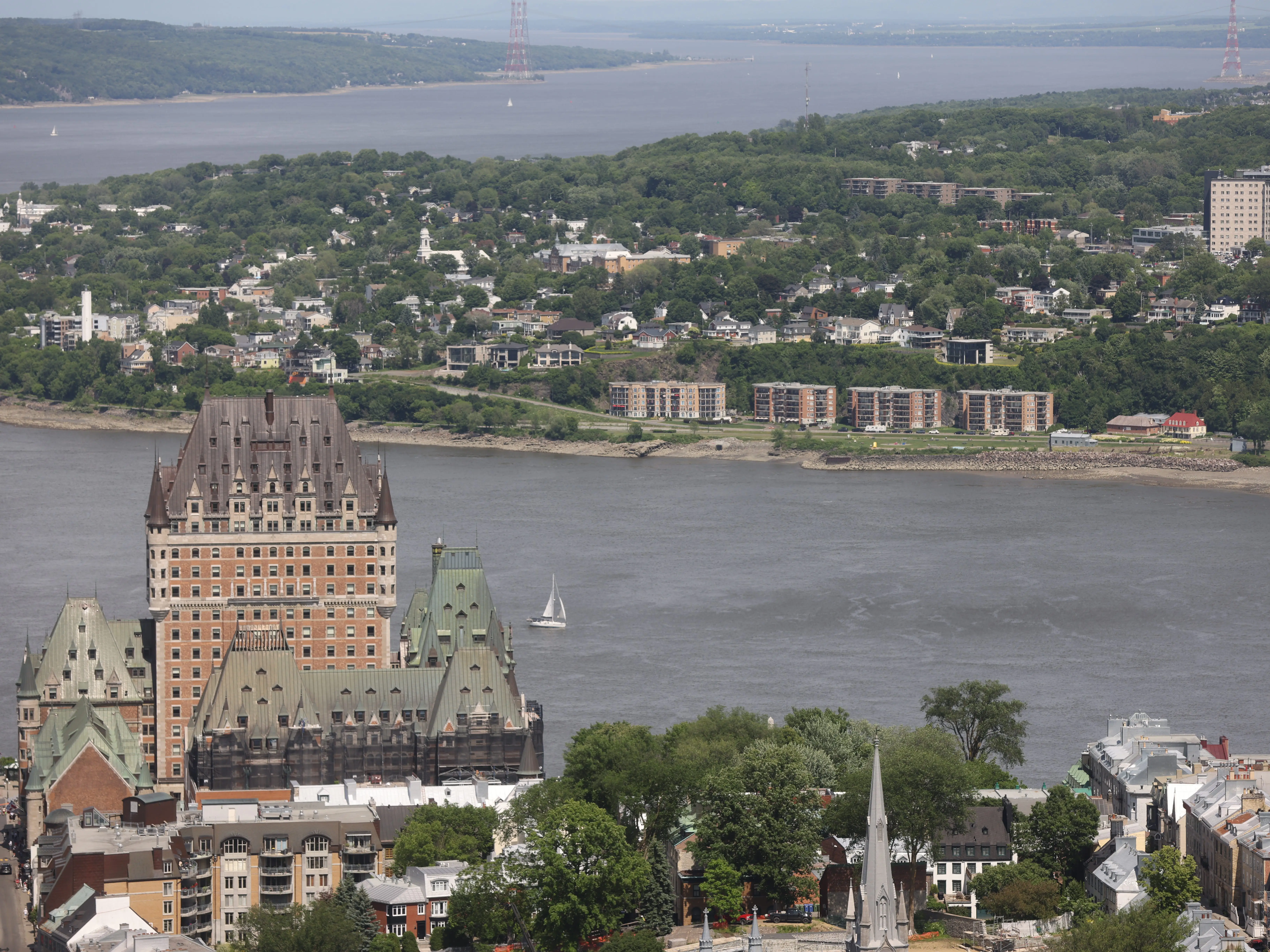 An elevated view of Quebec City and the surrounding area