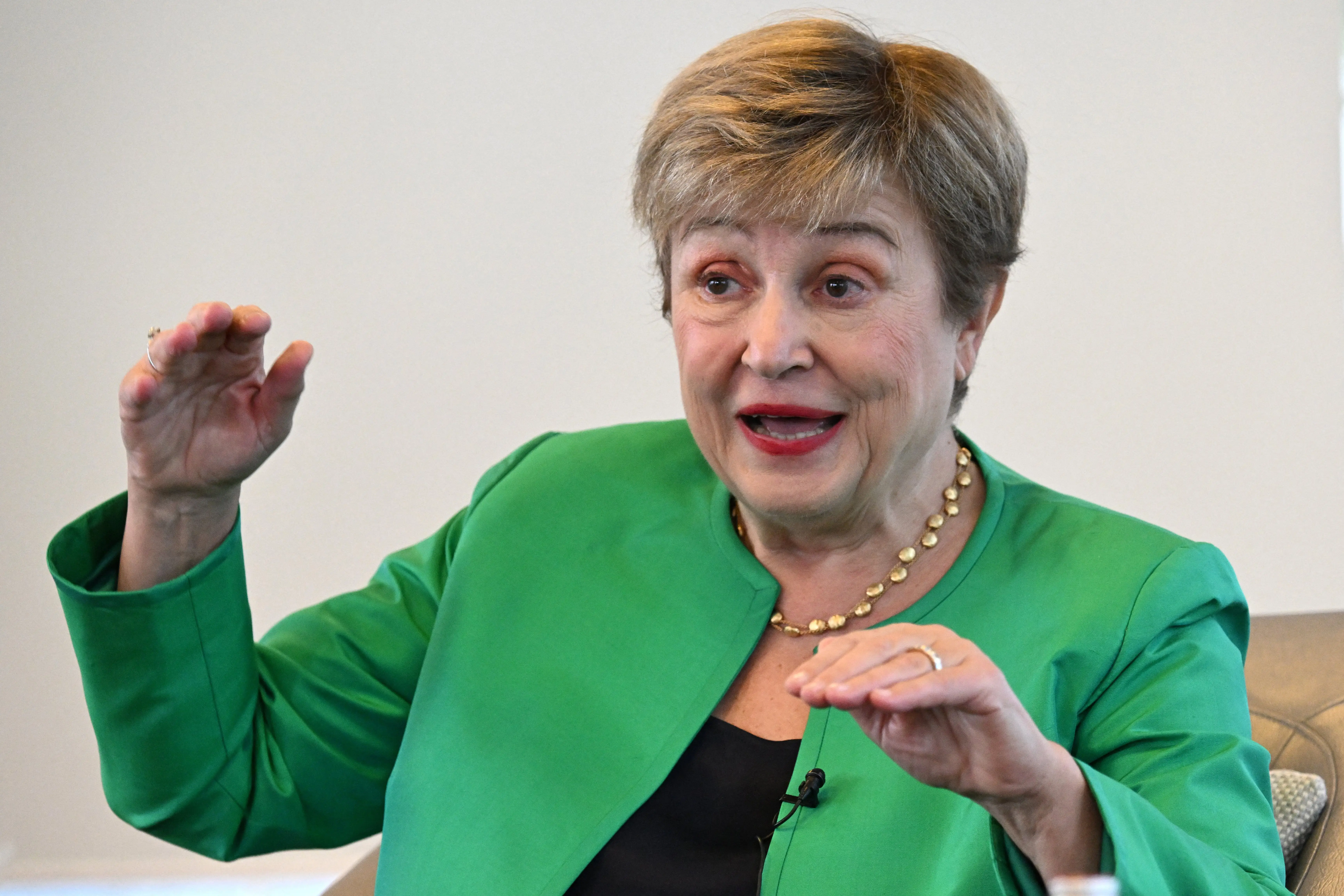 Kristalina Georgieva, managing director of the International Monetary Fund (IMF), speaks during an interview with AFP after the IMF Annual Meetings Curtain Raiser in Singapore on October 7, 2026. The global AI boom is fast becoming the key driver of economies around the world but the boom is risking wider global inequality by leaving