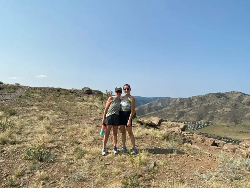 Two people posing in North Table Mountain Park