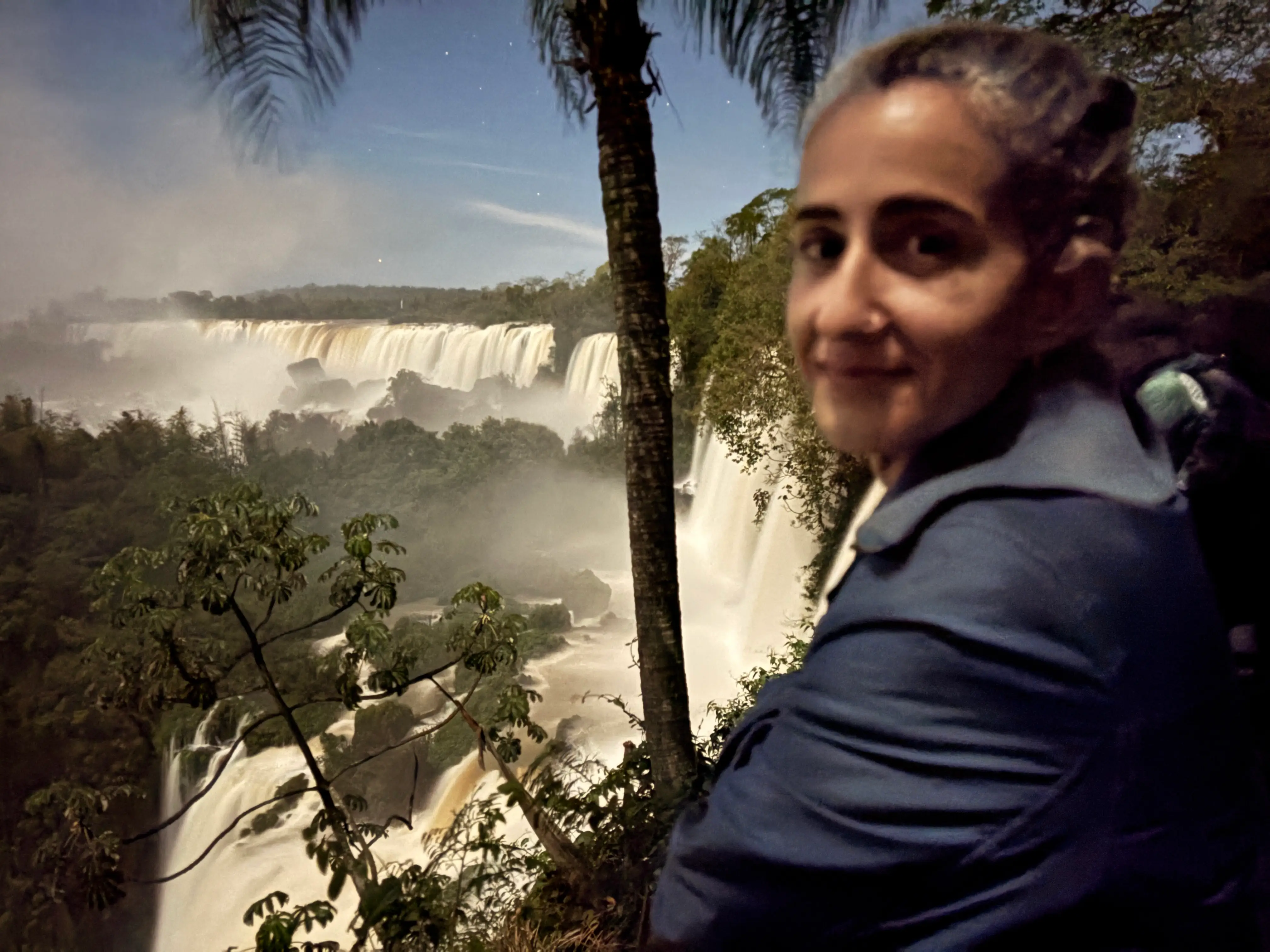Woman at Iguazu falls