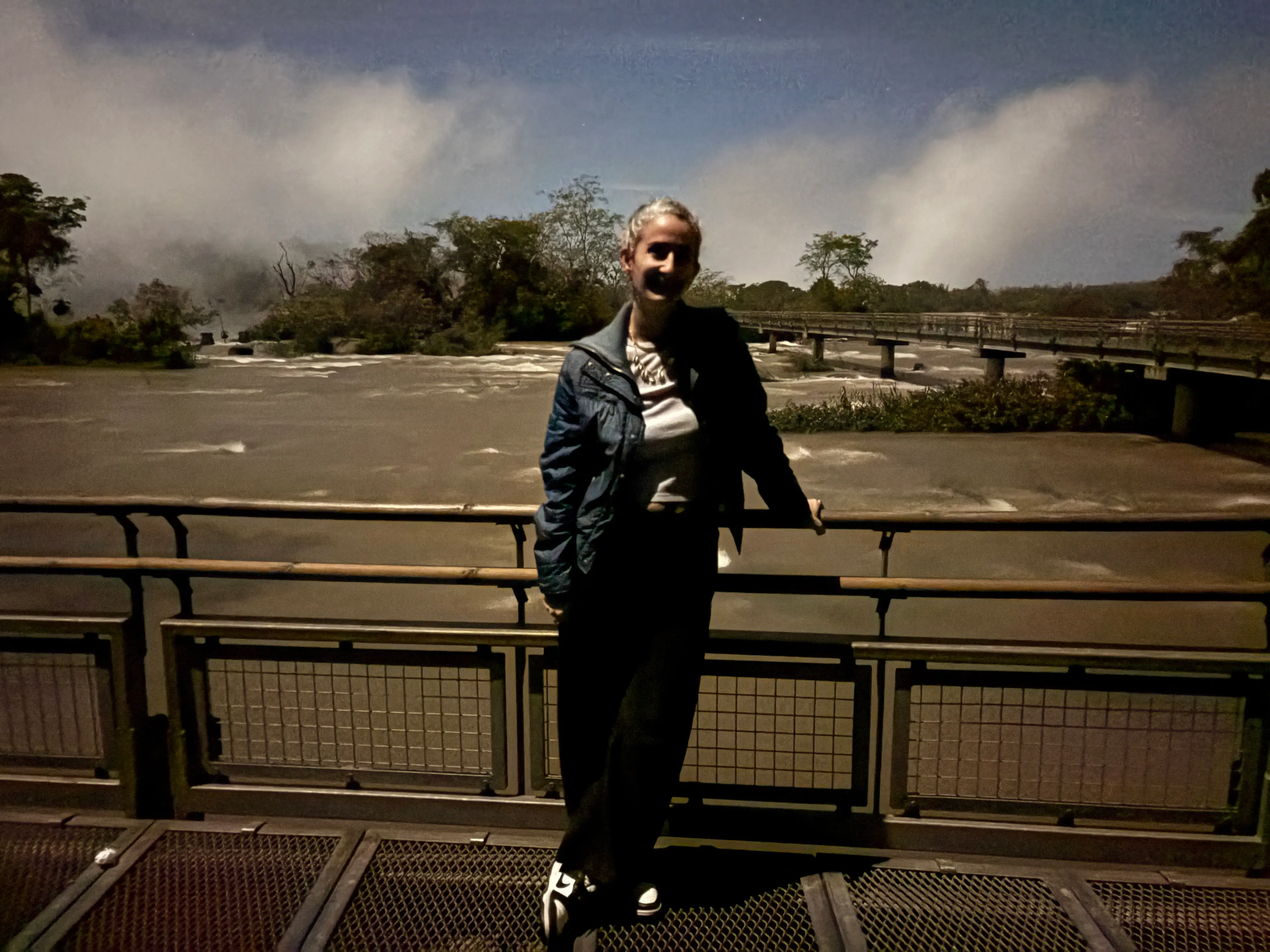 Woman walking at Iguazu Falls
