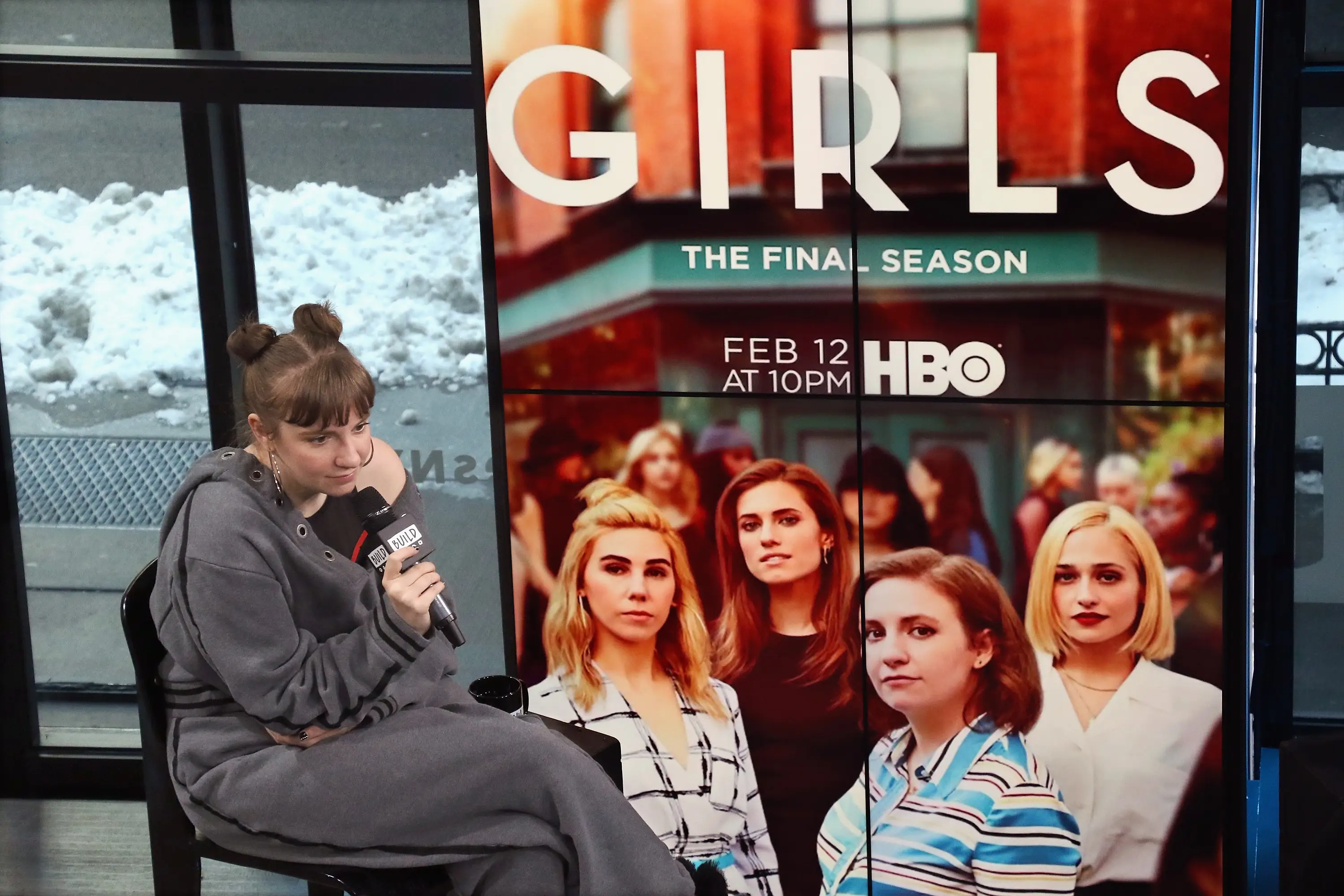 Actress Lena Dunham attends the Build series to discuss 