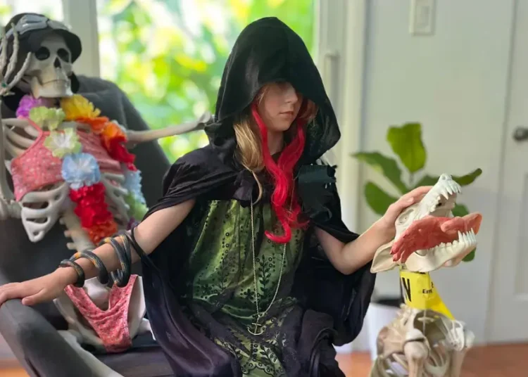 I’ve loved Halloween since I moved from France to the US. The creativity is my favorite part, so my 9-year-old makes her own costume.