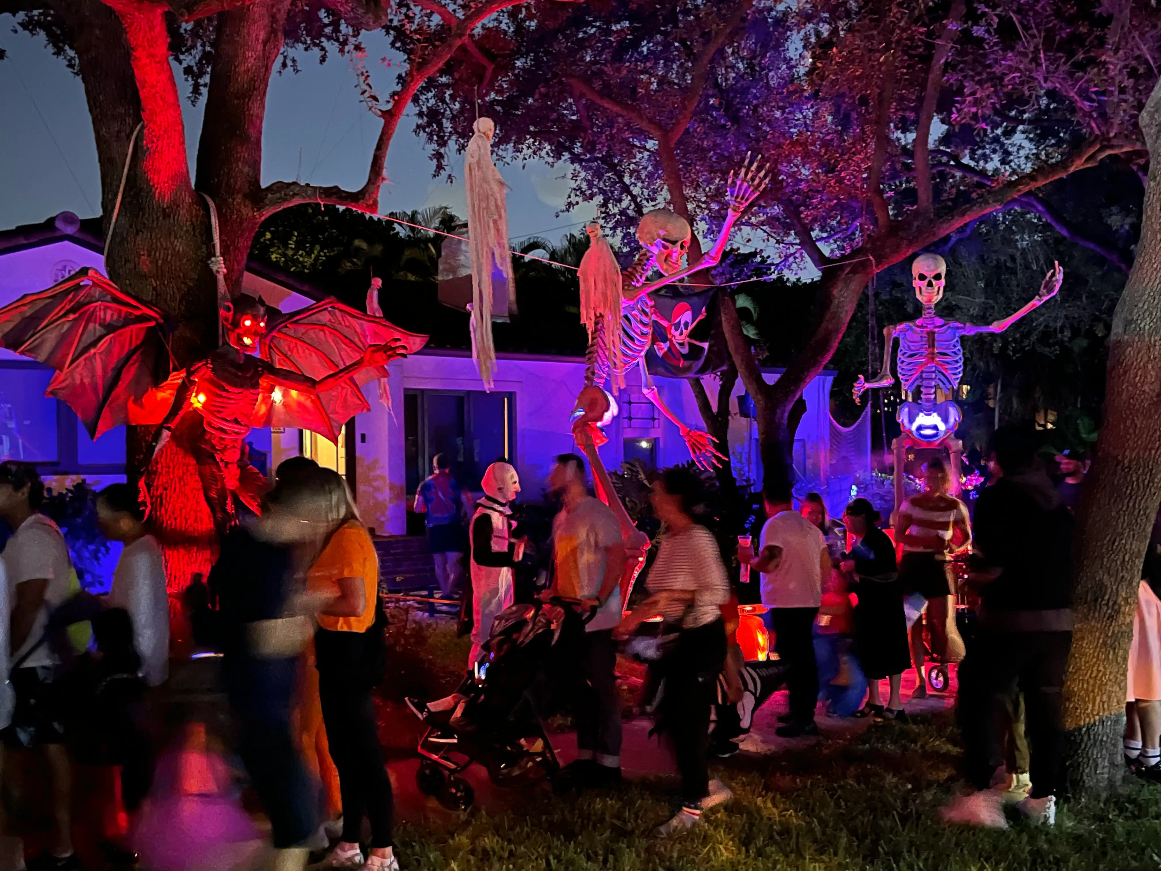 halloween decorations at night
