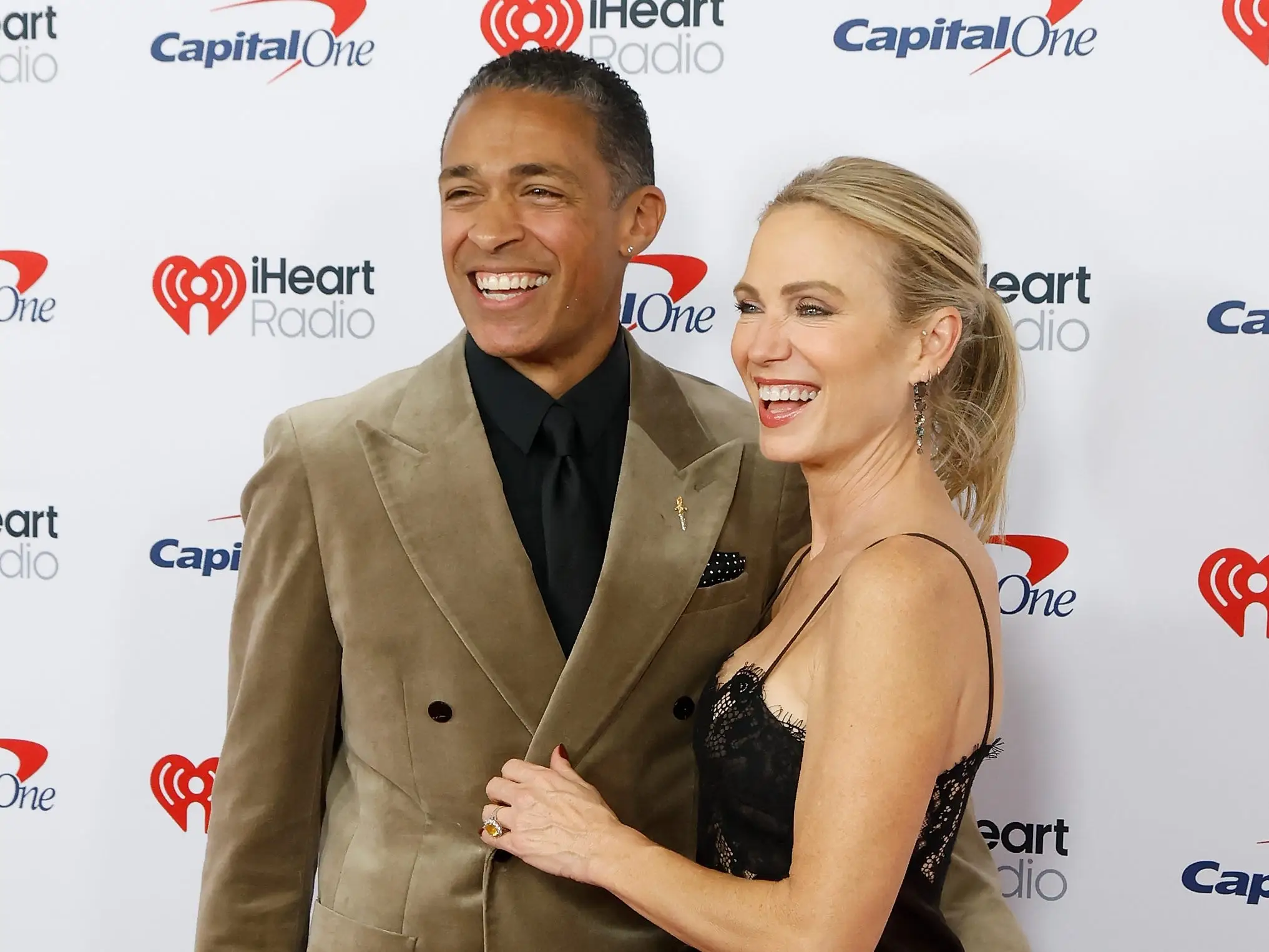 TJ Holmes and Amy Robach attend the 2025 Z100 Jingle Ball at Madison Square Garden on December 12, 2025 in New York City.