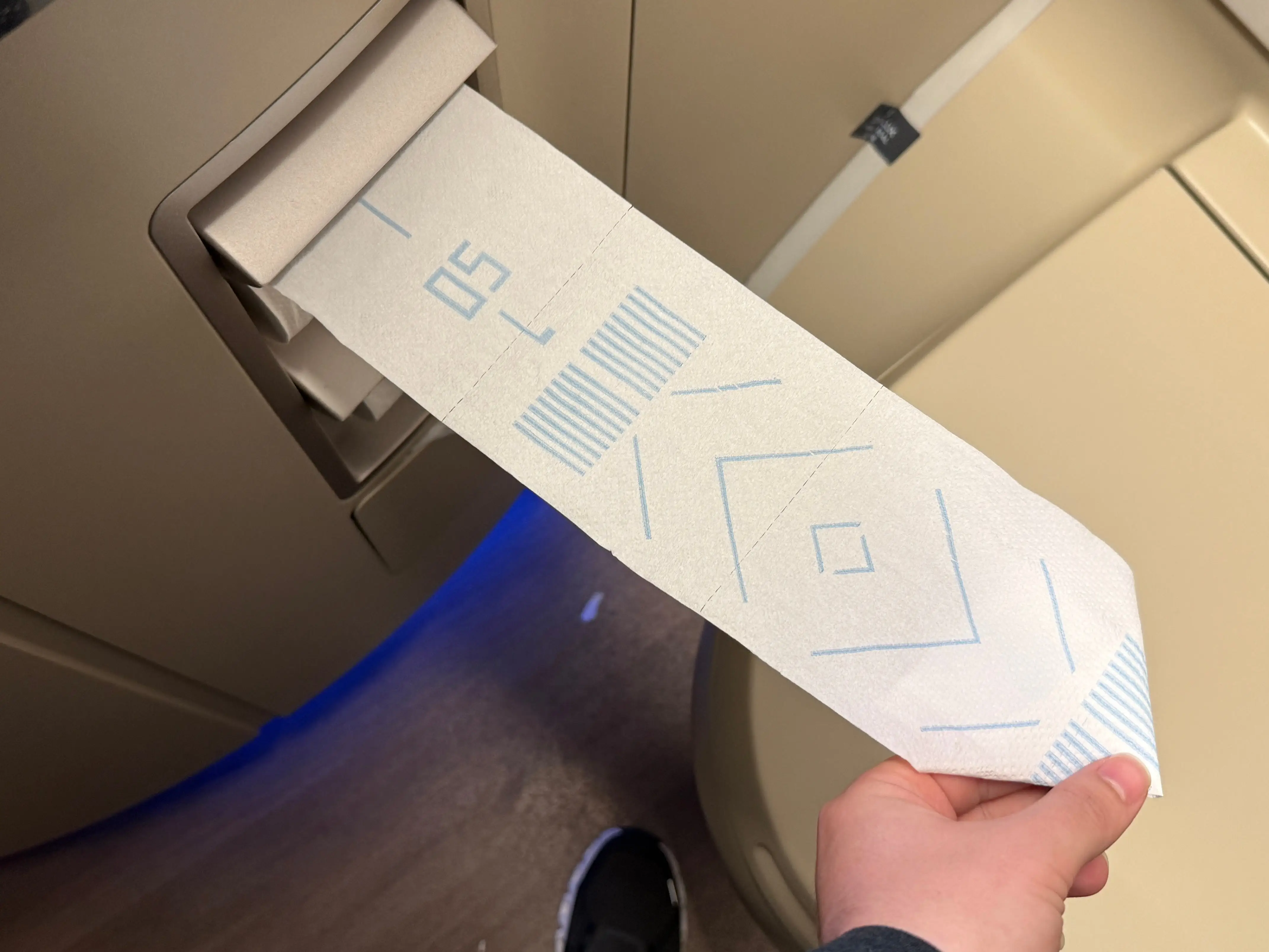 The toilet paper in the bathroom.
