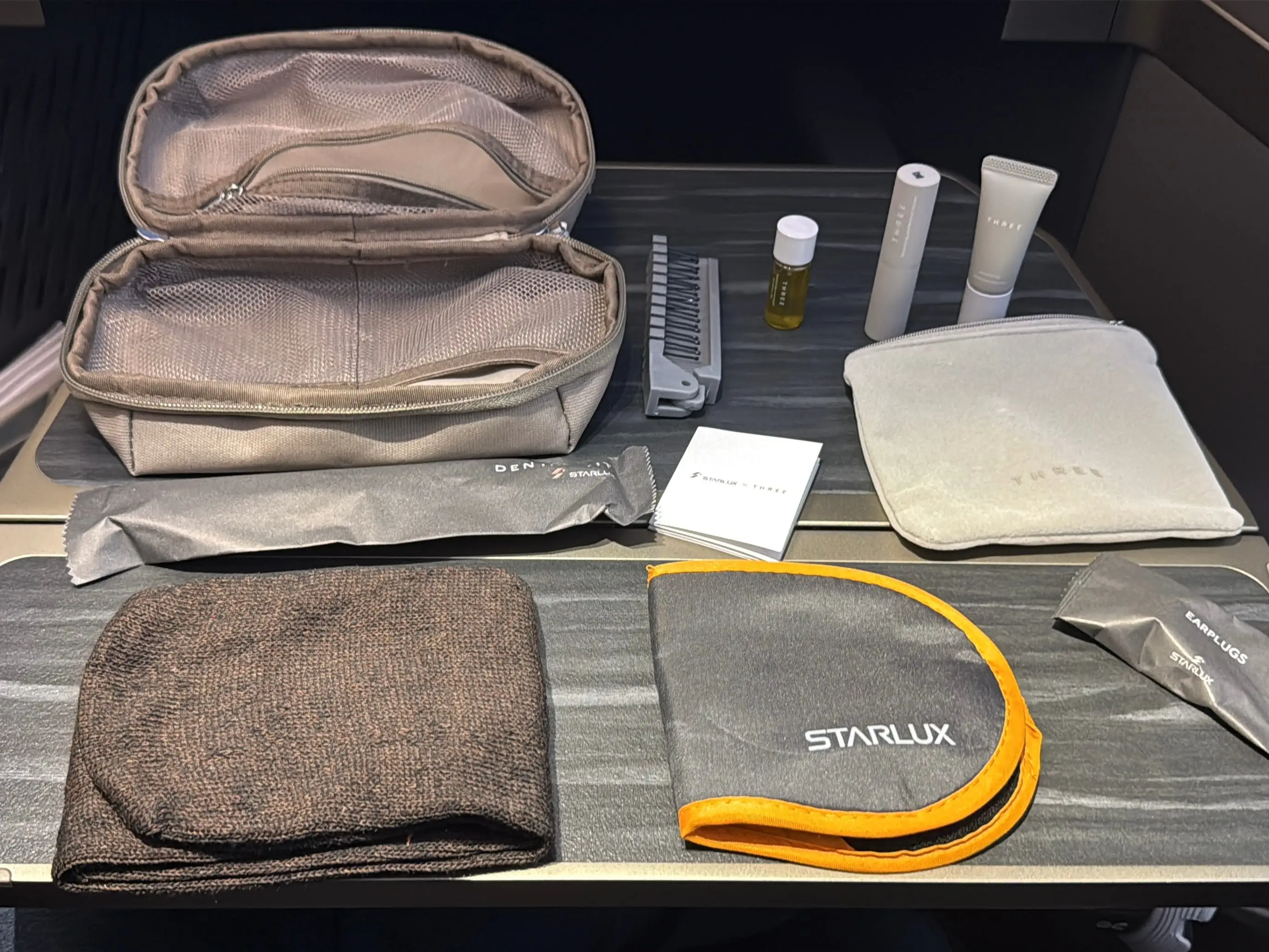 The Starlux amenity kit.