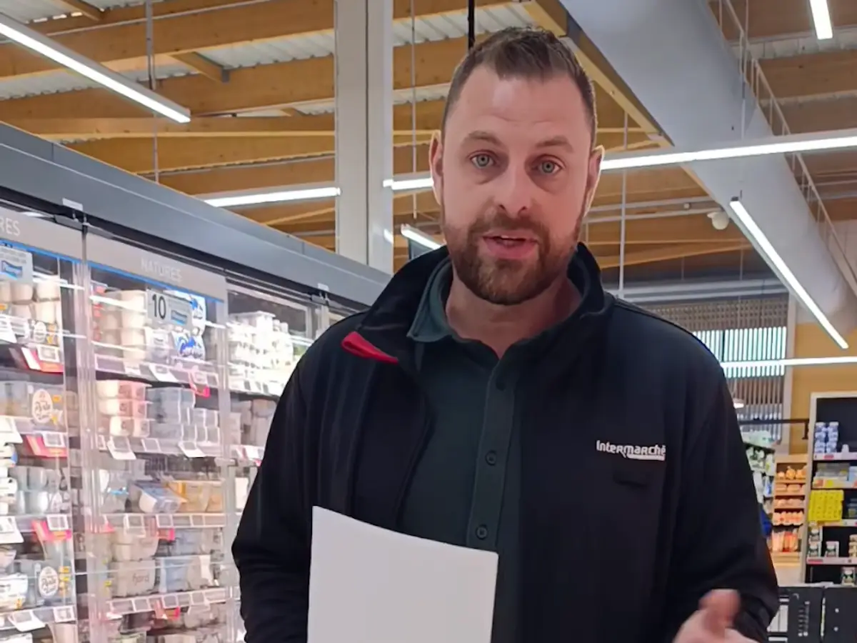Julien Fréret, the director of Intermarché La Haye-du-Puits in Normandy, France.