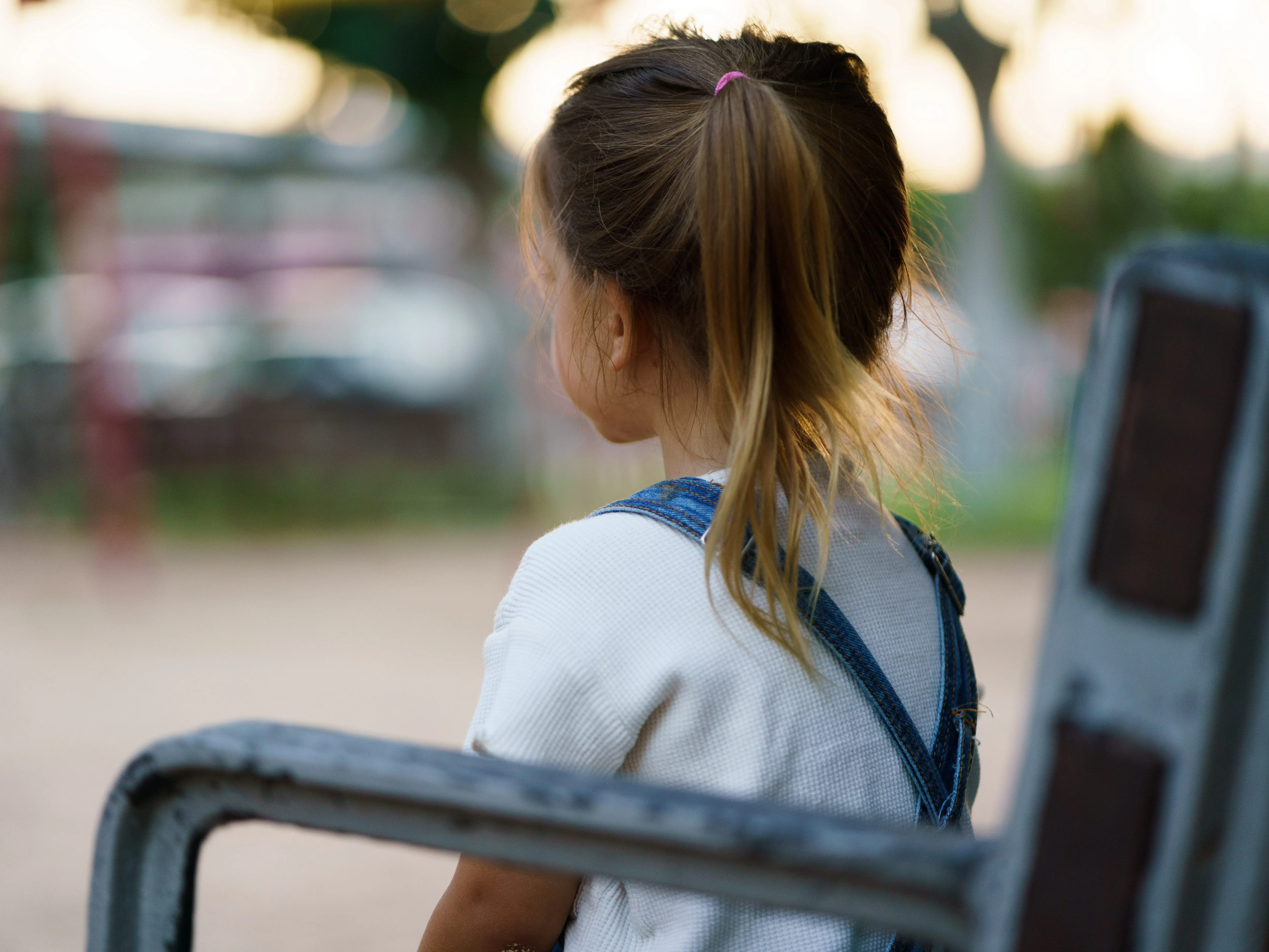 A child sitting alone