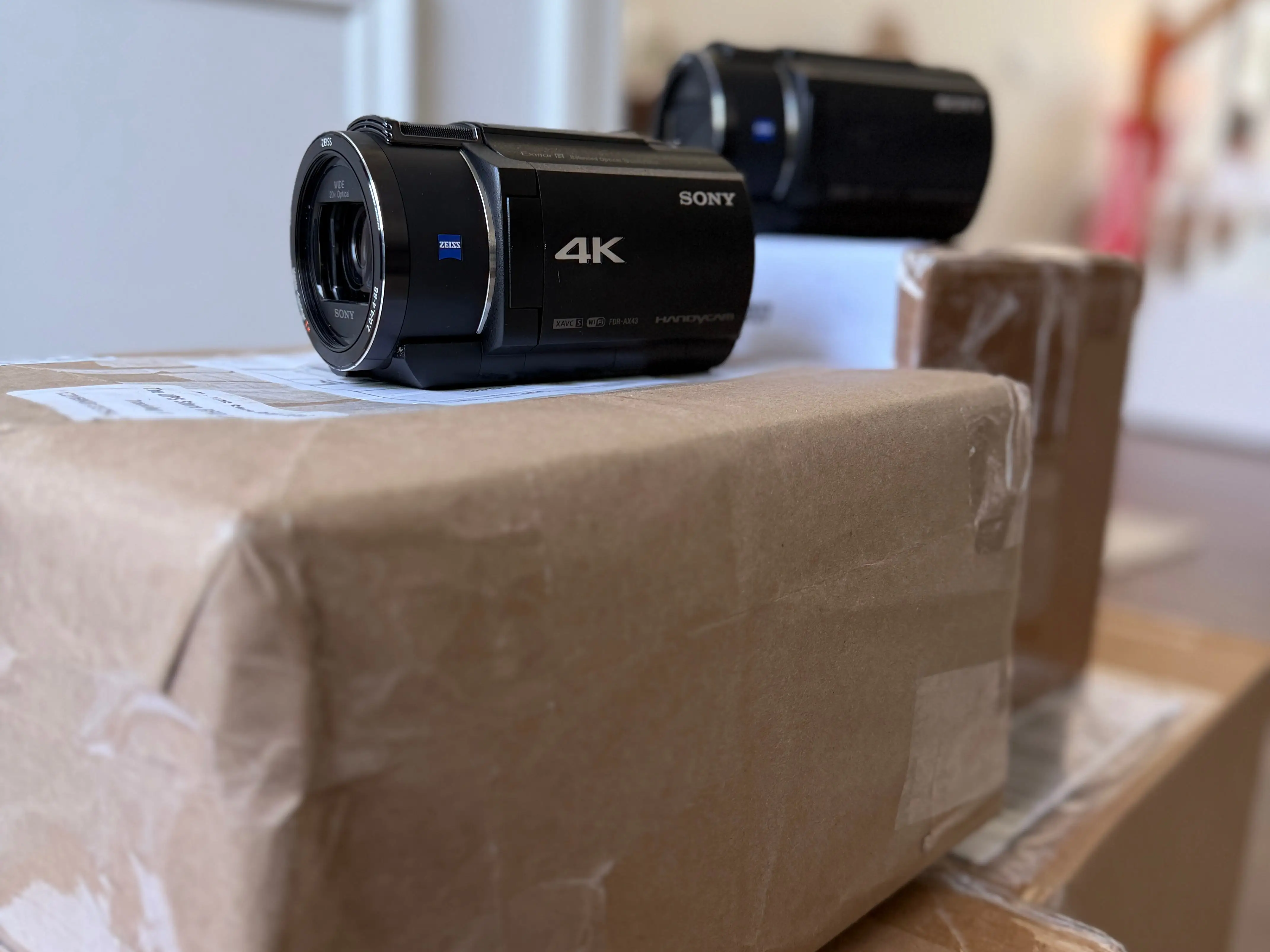 Camcorders on boxes