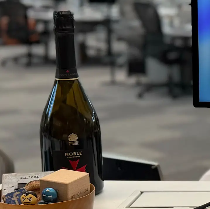 A bottle of wine
