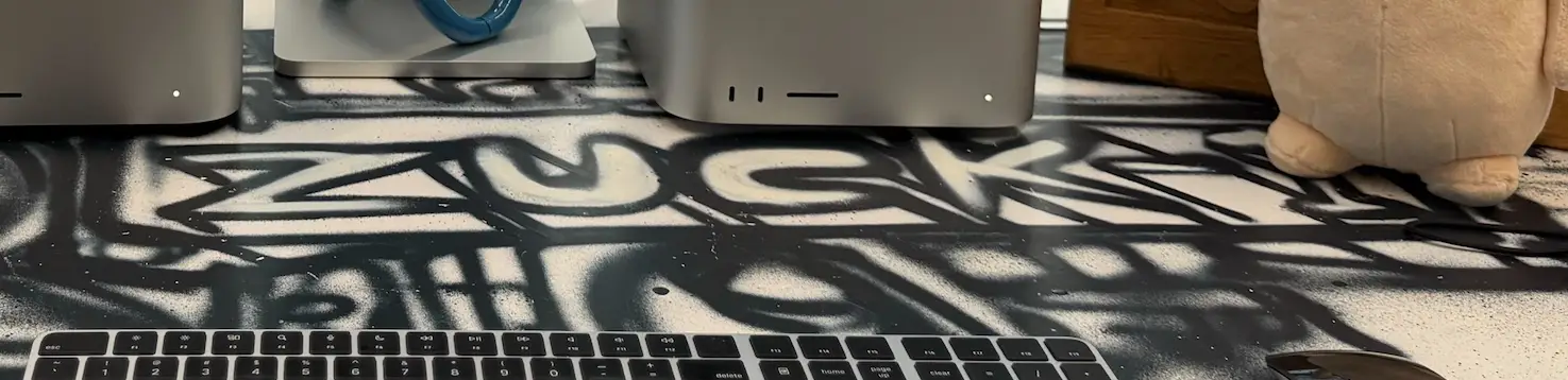 Desk with the writing