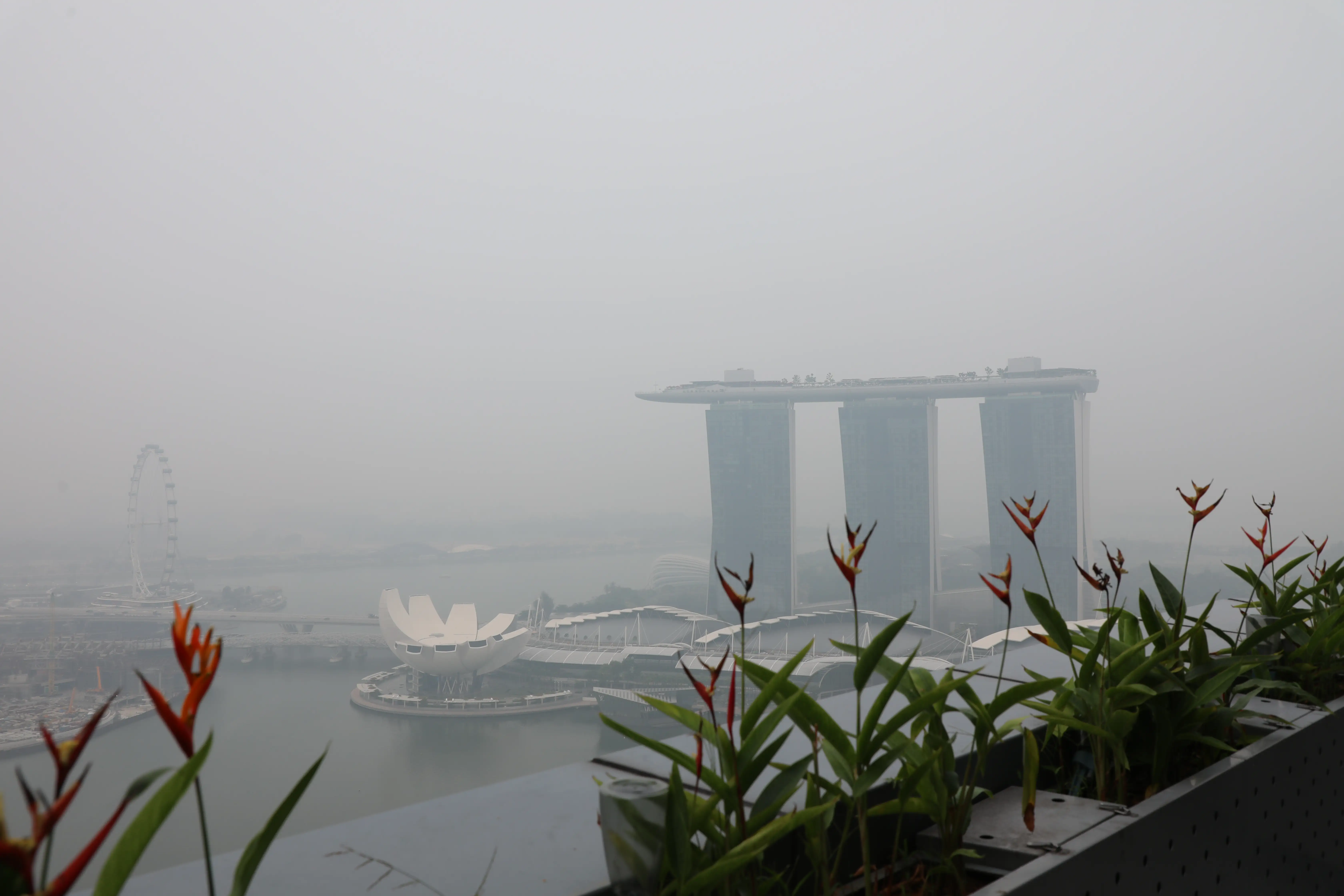 Haze in Singapore October 2026 view of MBS
