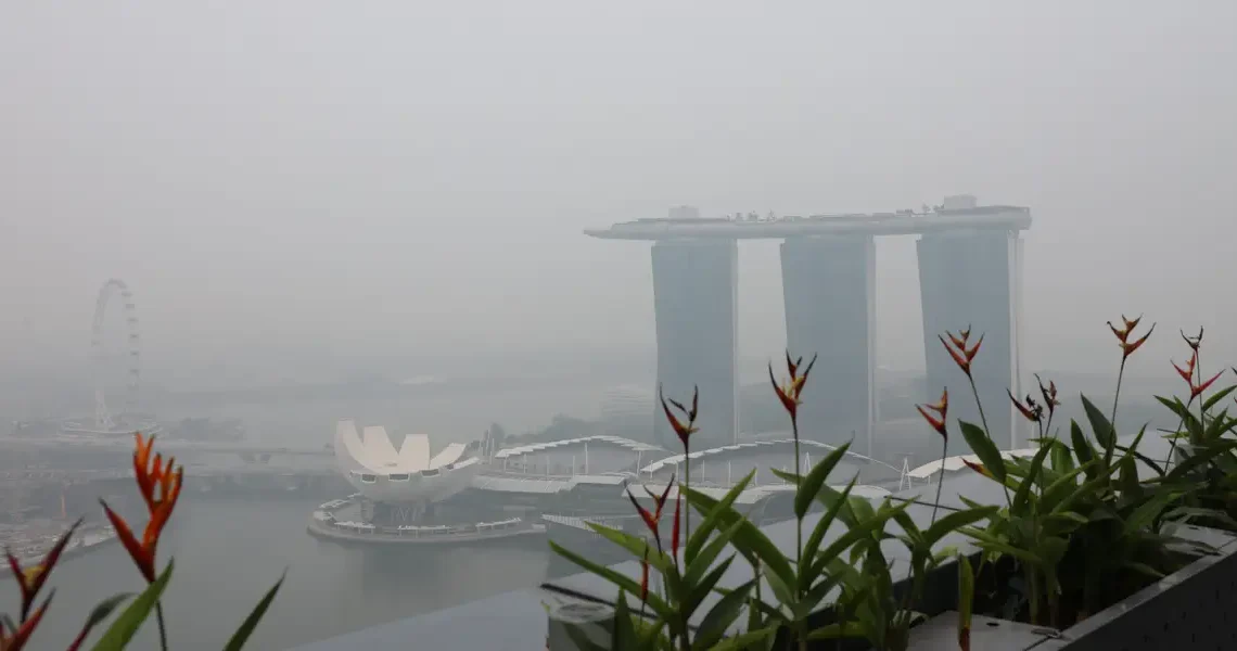 Singapore’s iconic skyline is shrouded in a fire-related haze. Here’s what it looks like across the island.