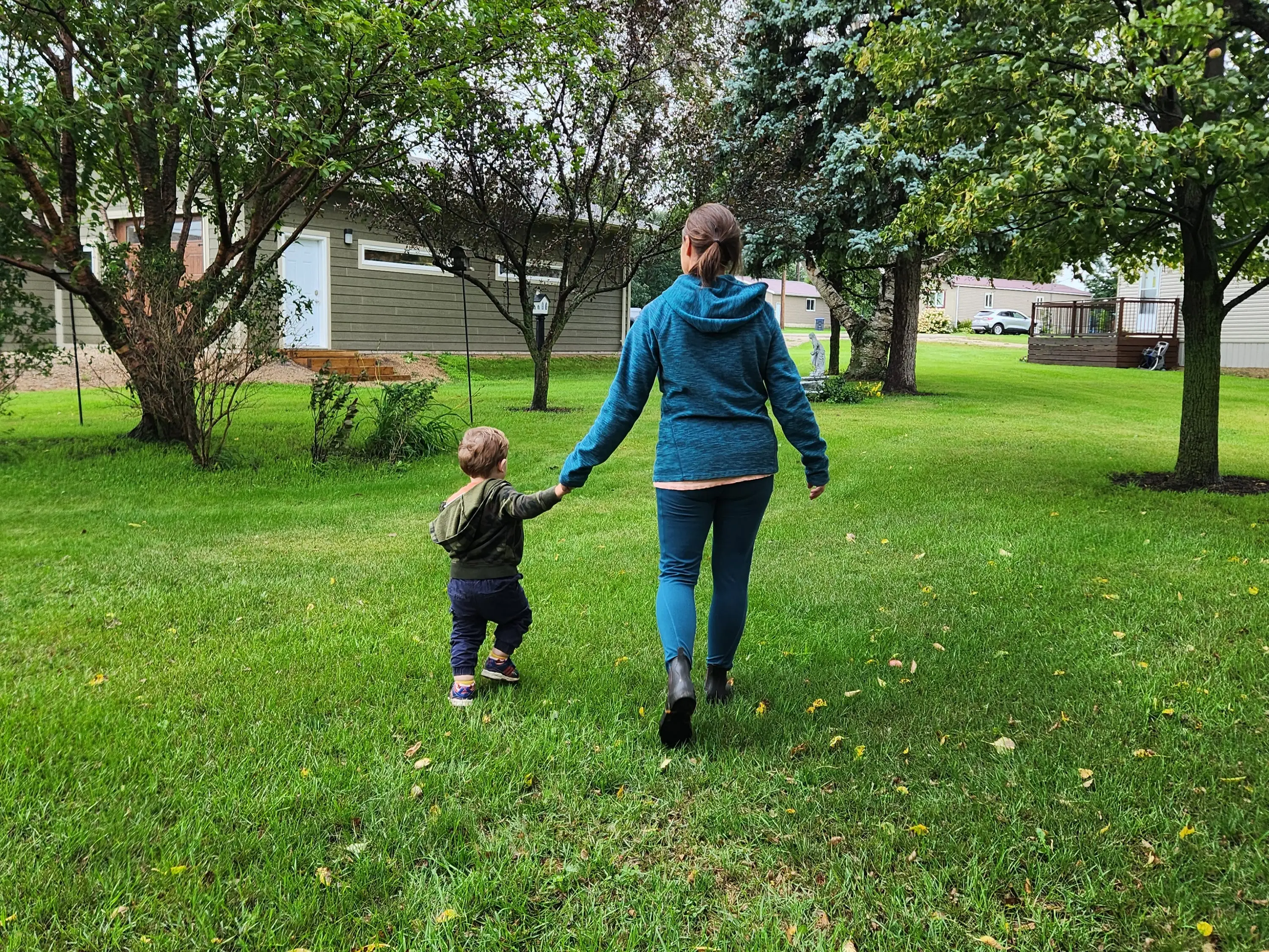 Grandma holding child's hand