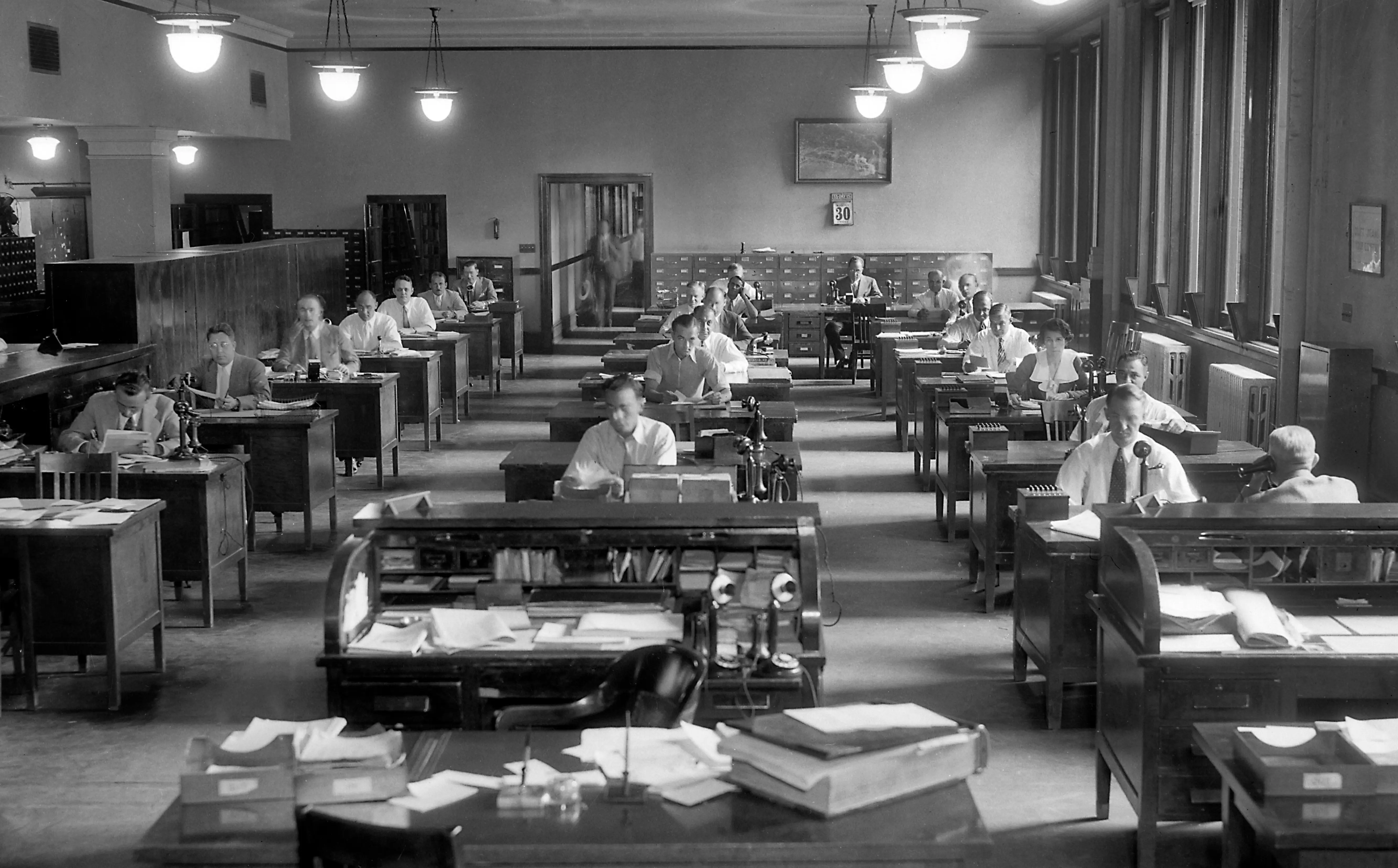 An office in action before the rise of generative AI.