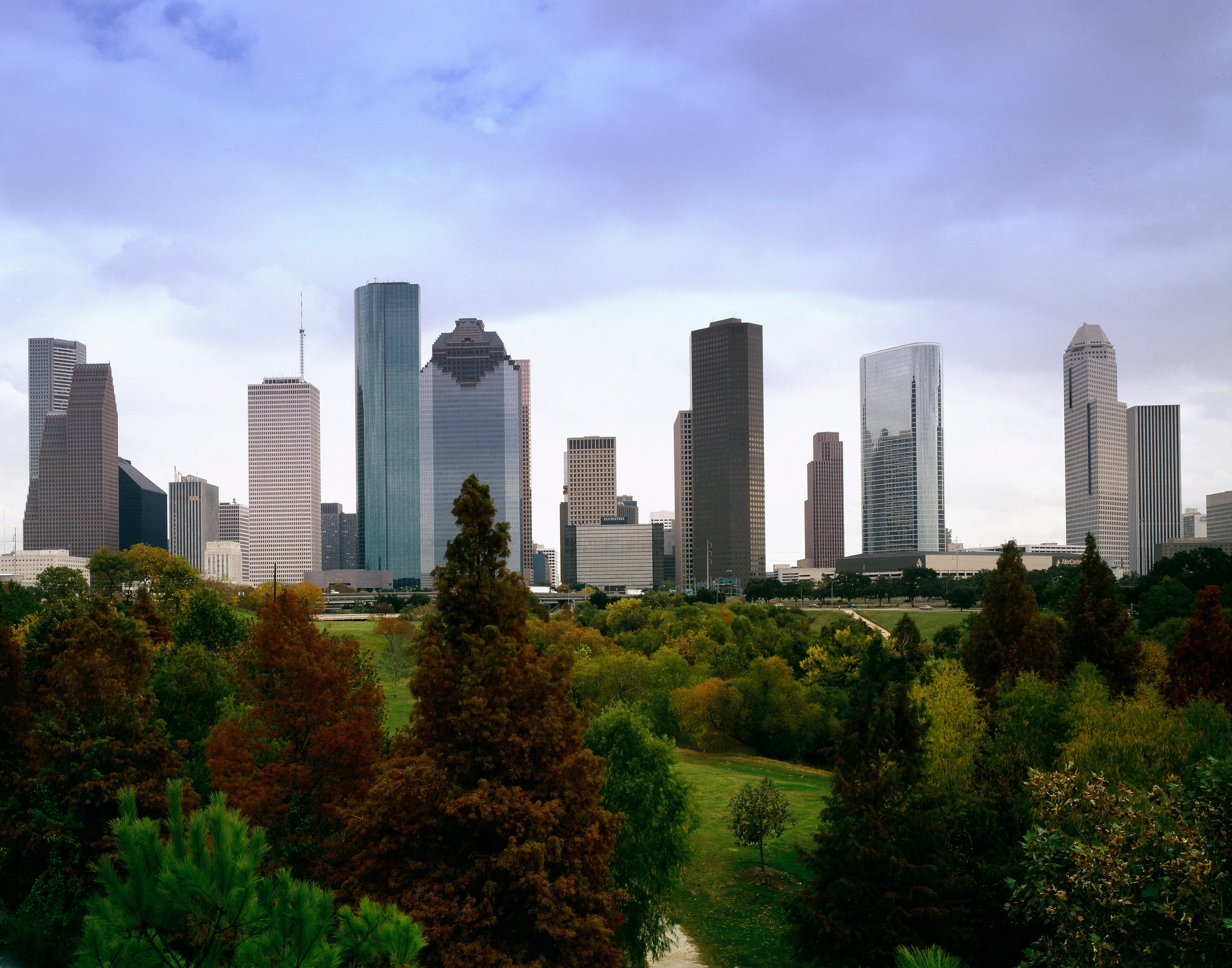 A city skyline.