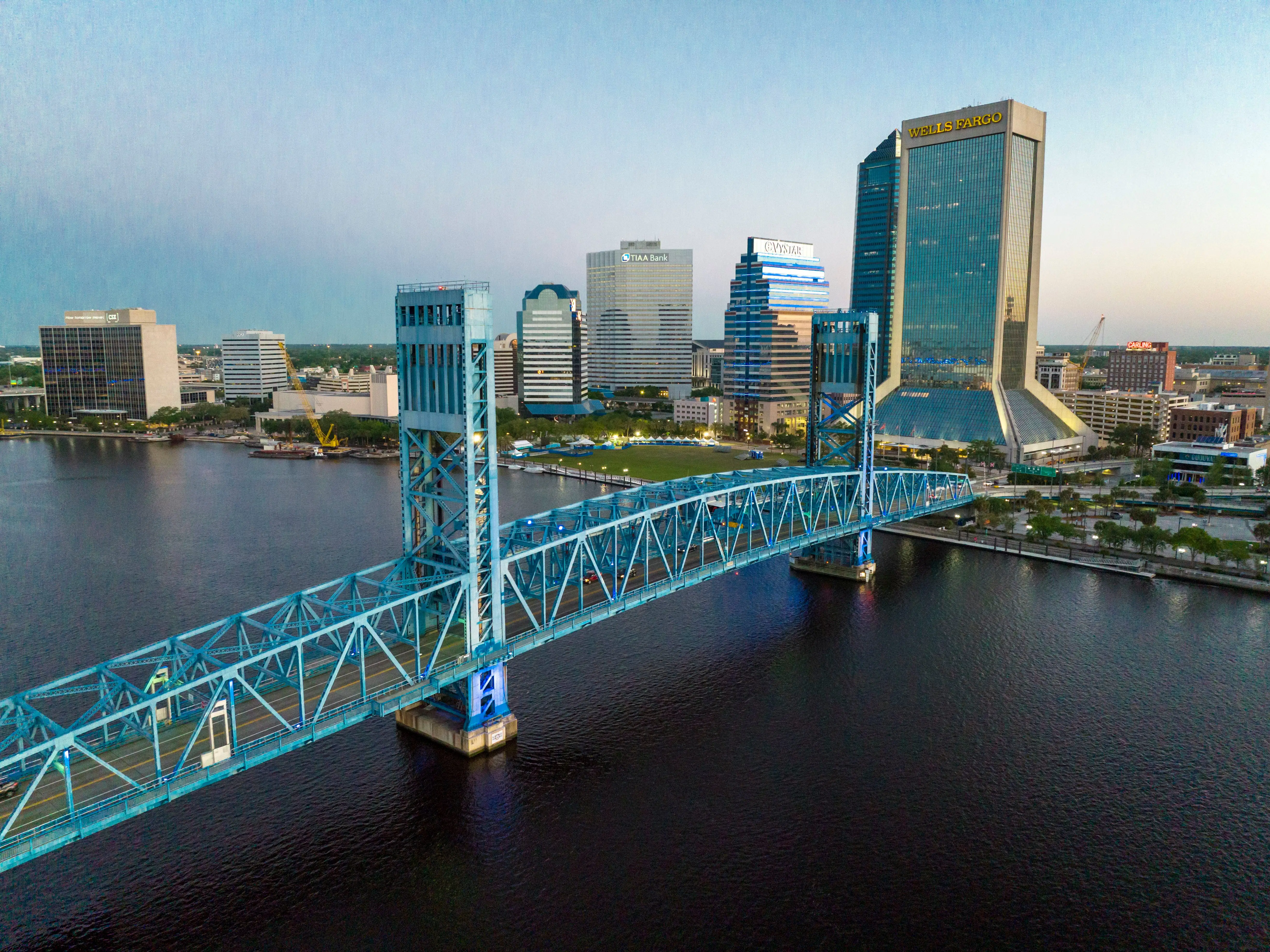 A city skyline.