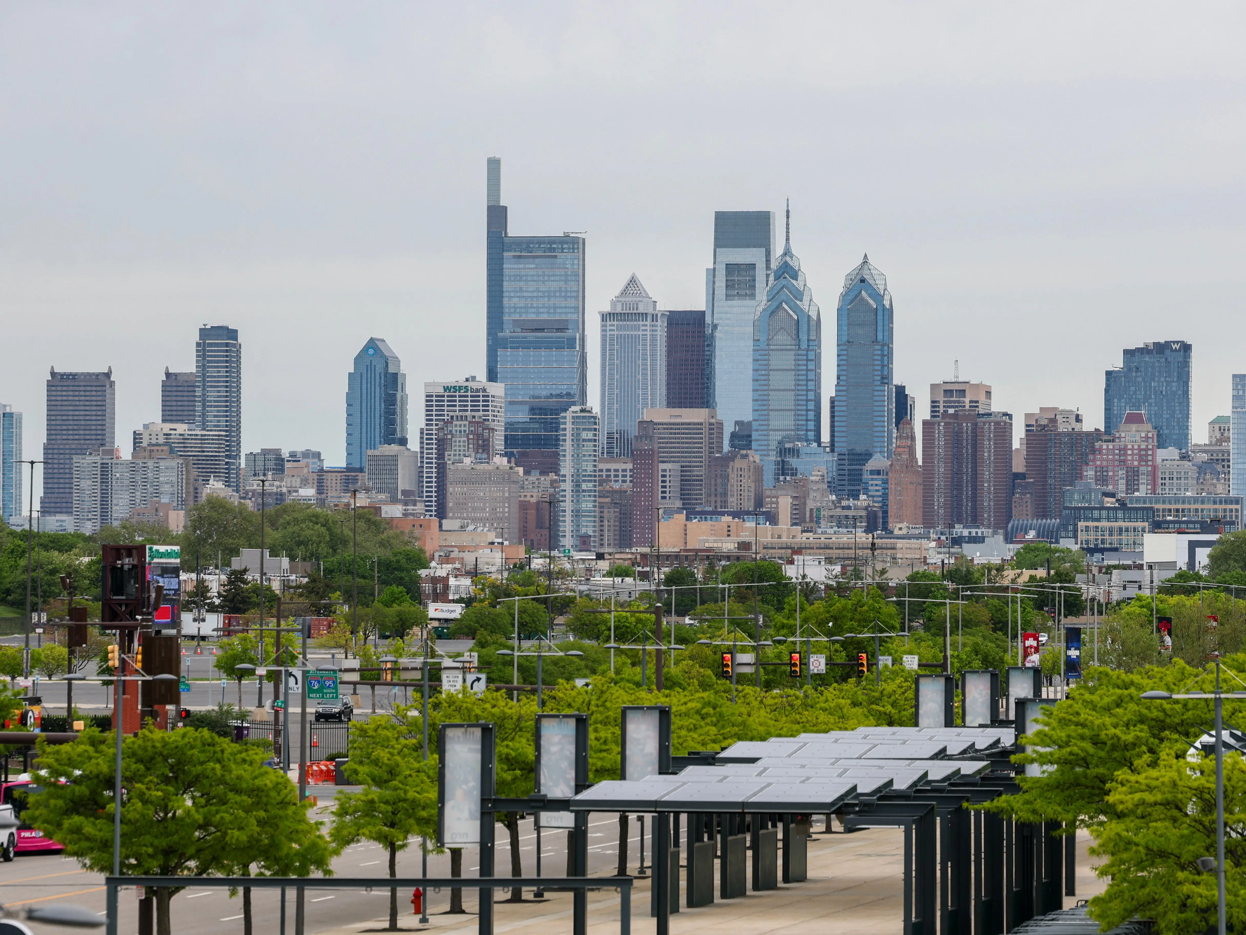 A city skyline.