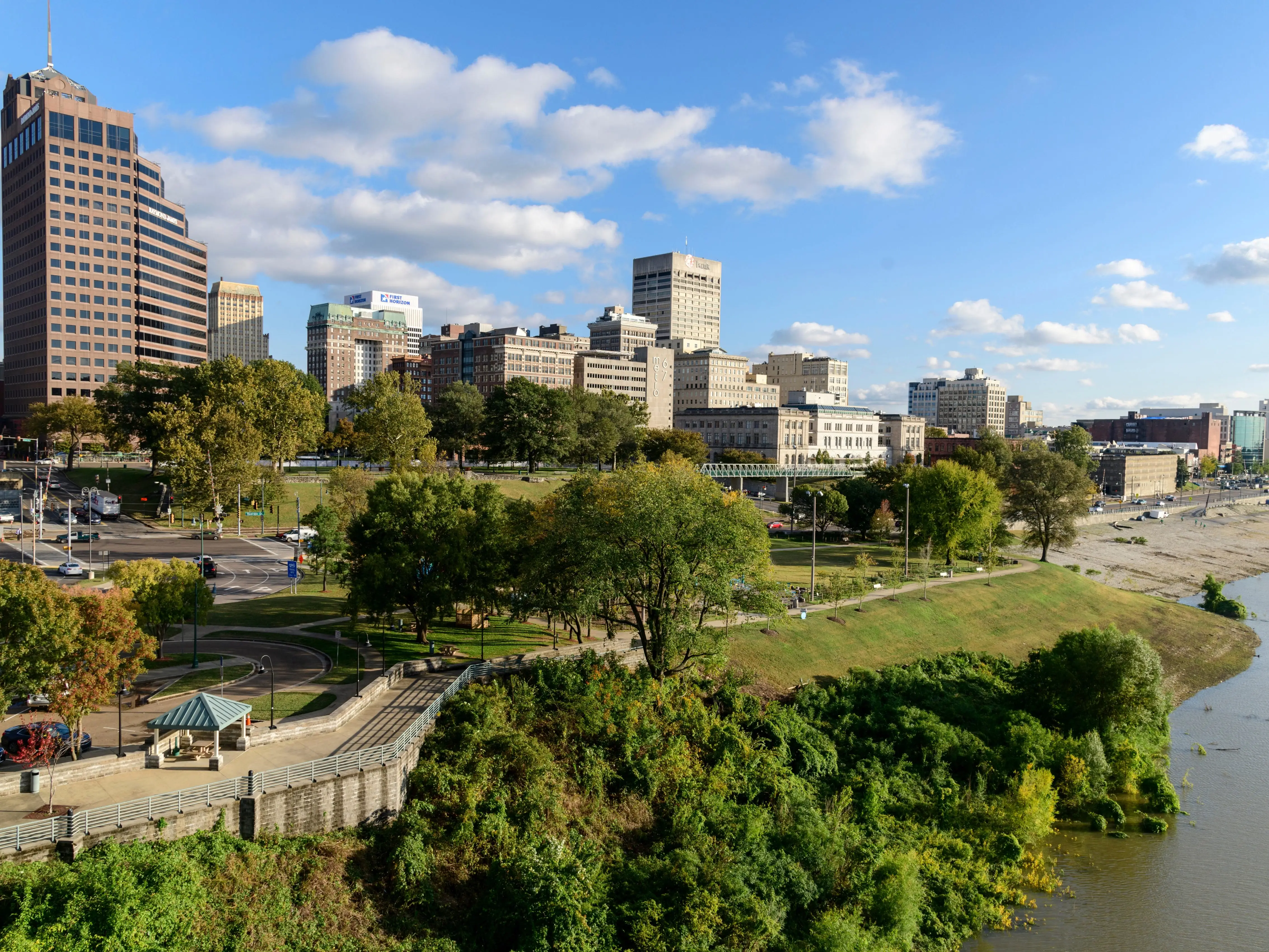 A city skyline.