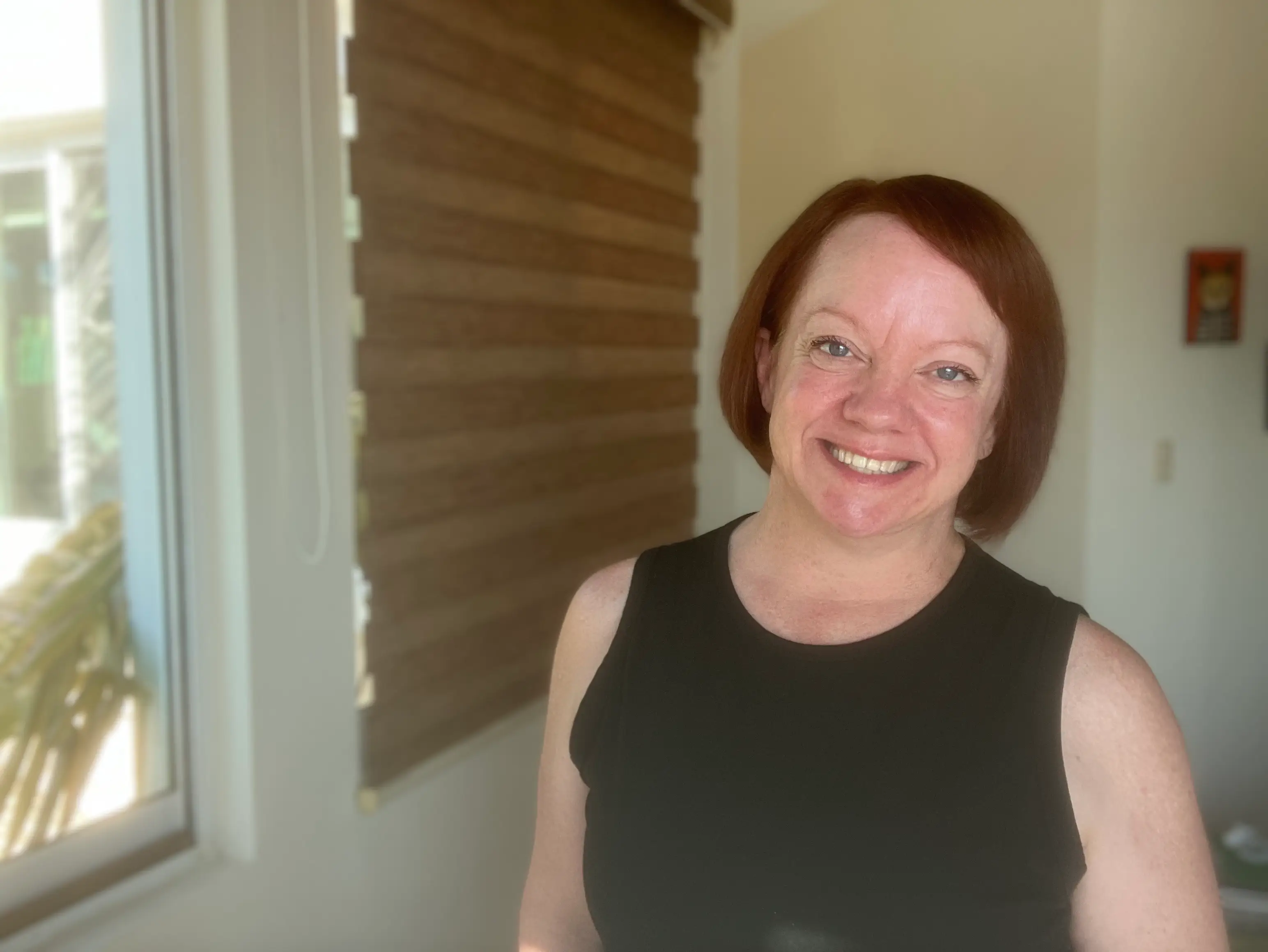 Woman smiling in home