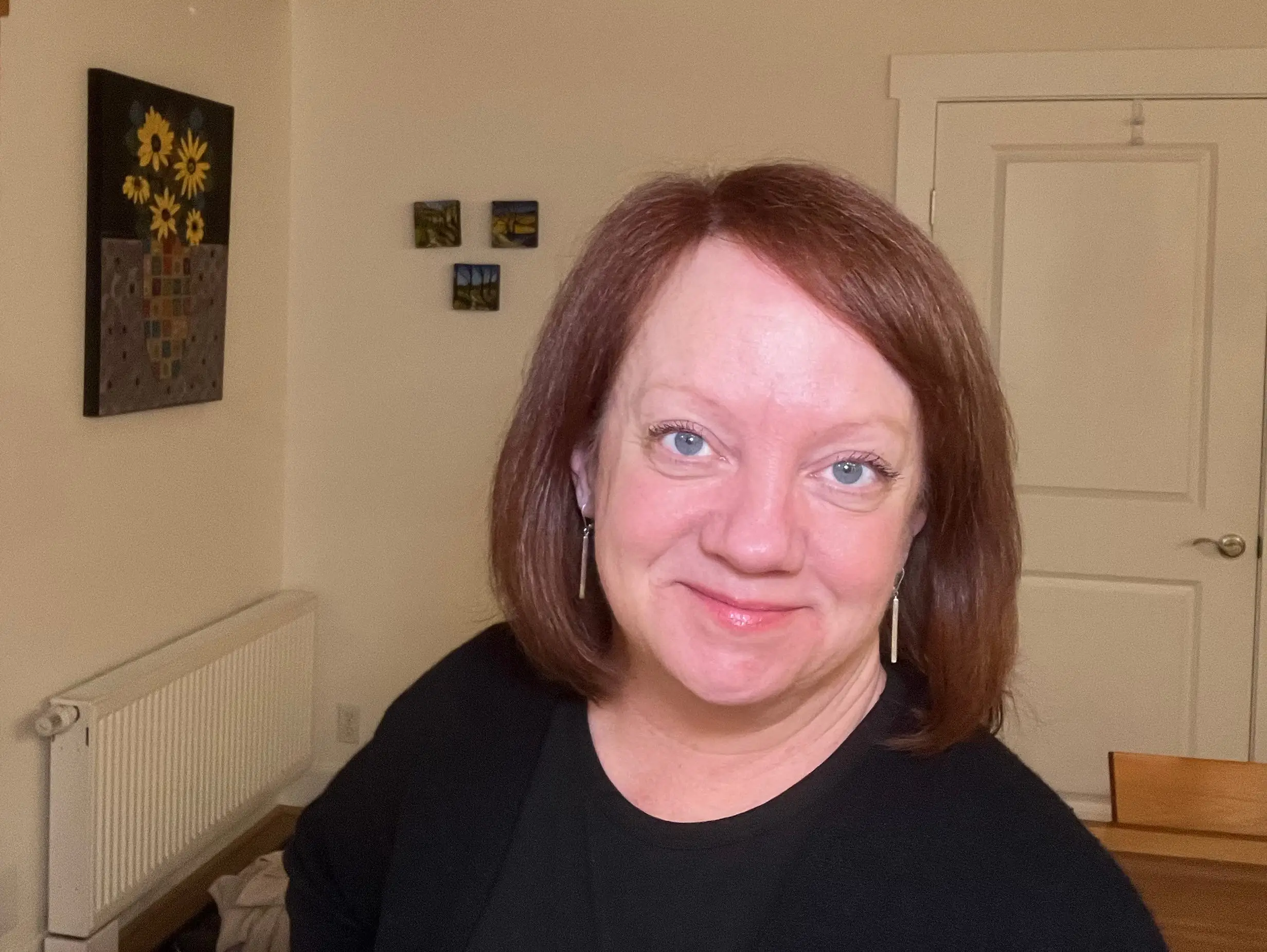 Woman smiling in home