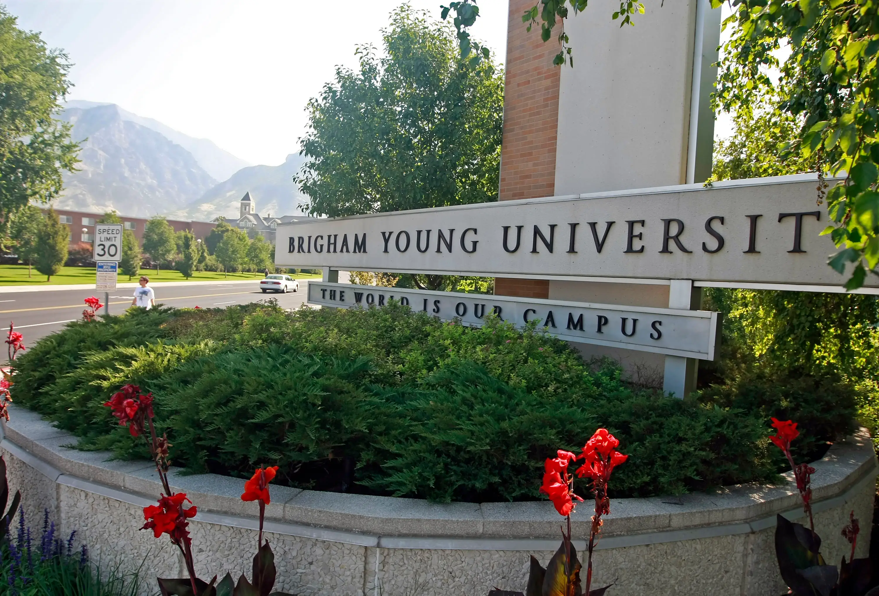 A college sign.