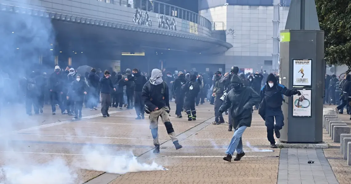 Chaos and looting roiled major cities as Europeans poured into the streets to protest rising living costs