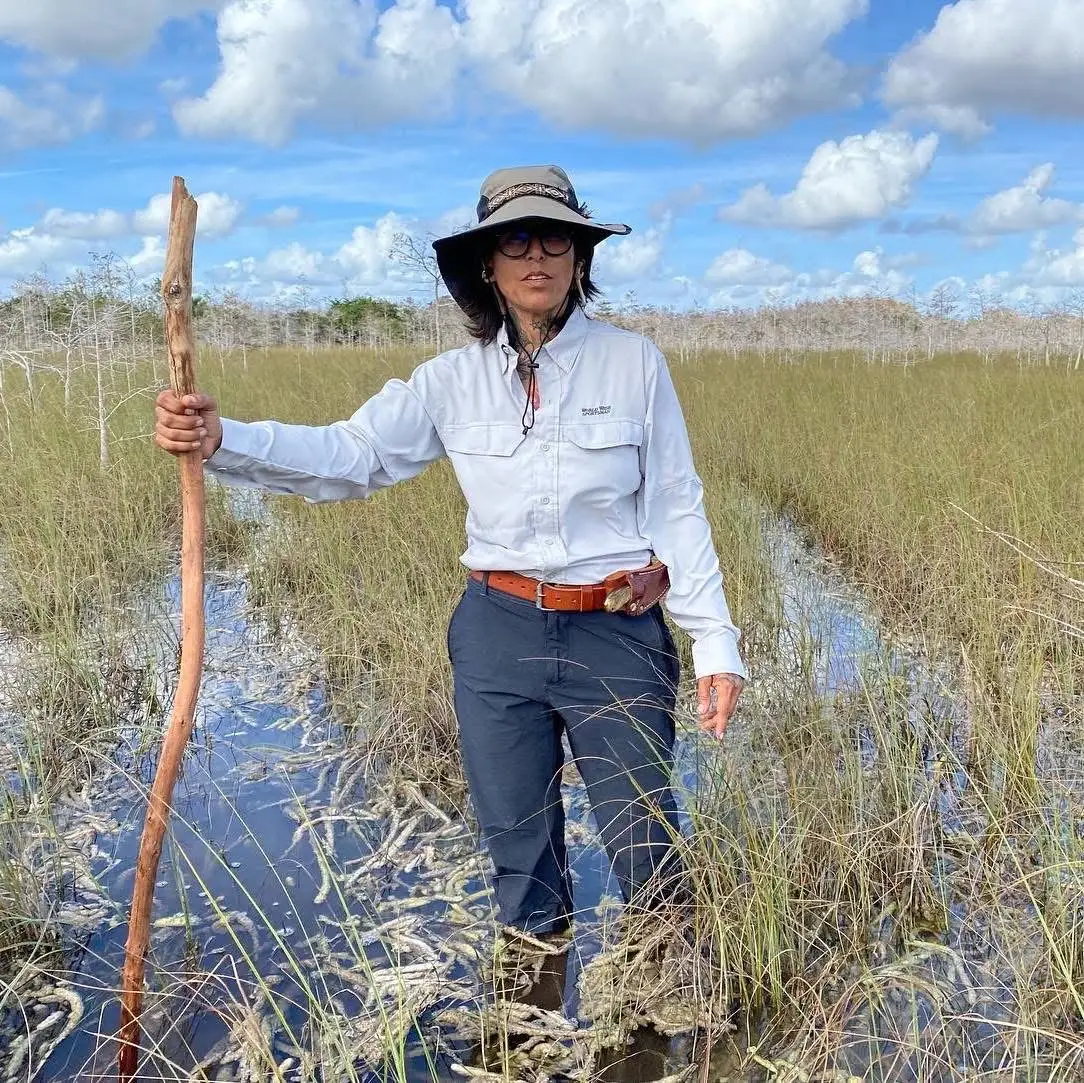 Woman standing in the Florida everglades