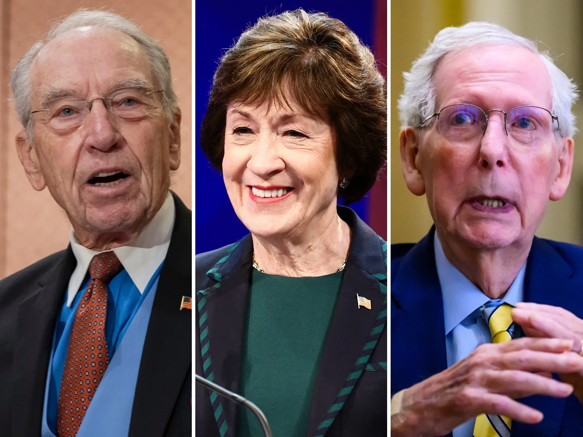 From left to right: Sen. Chuck Grassley, Sen. Susan Collins, and Sen. Mitch McConnell.