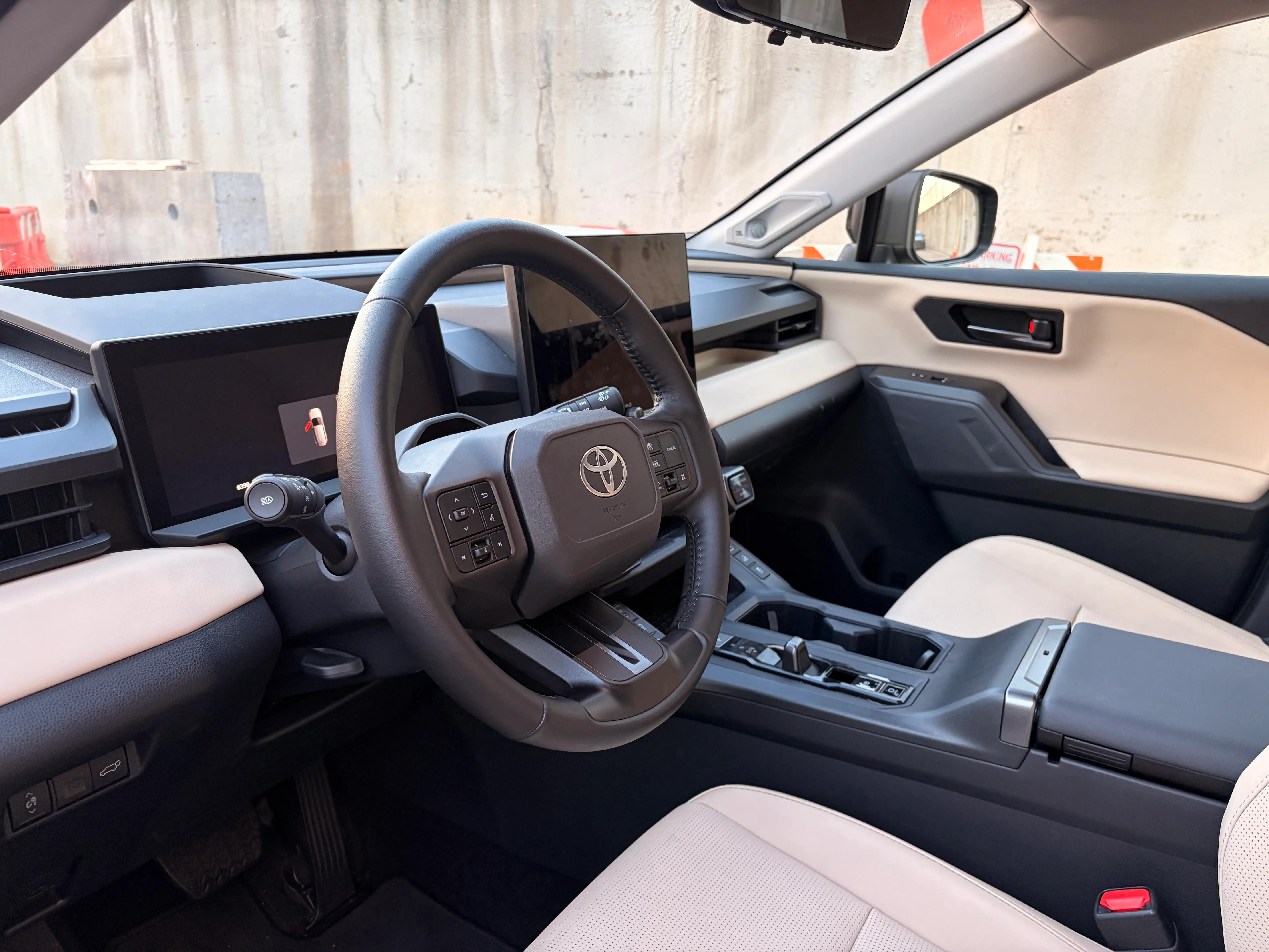The front seat of a Toyota RAV4.