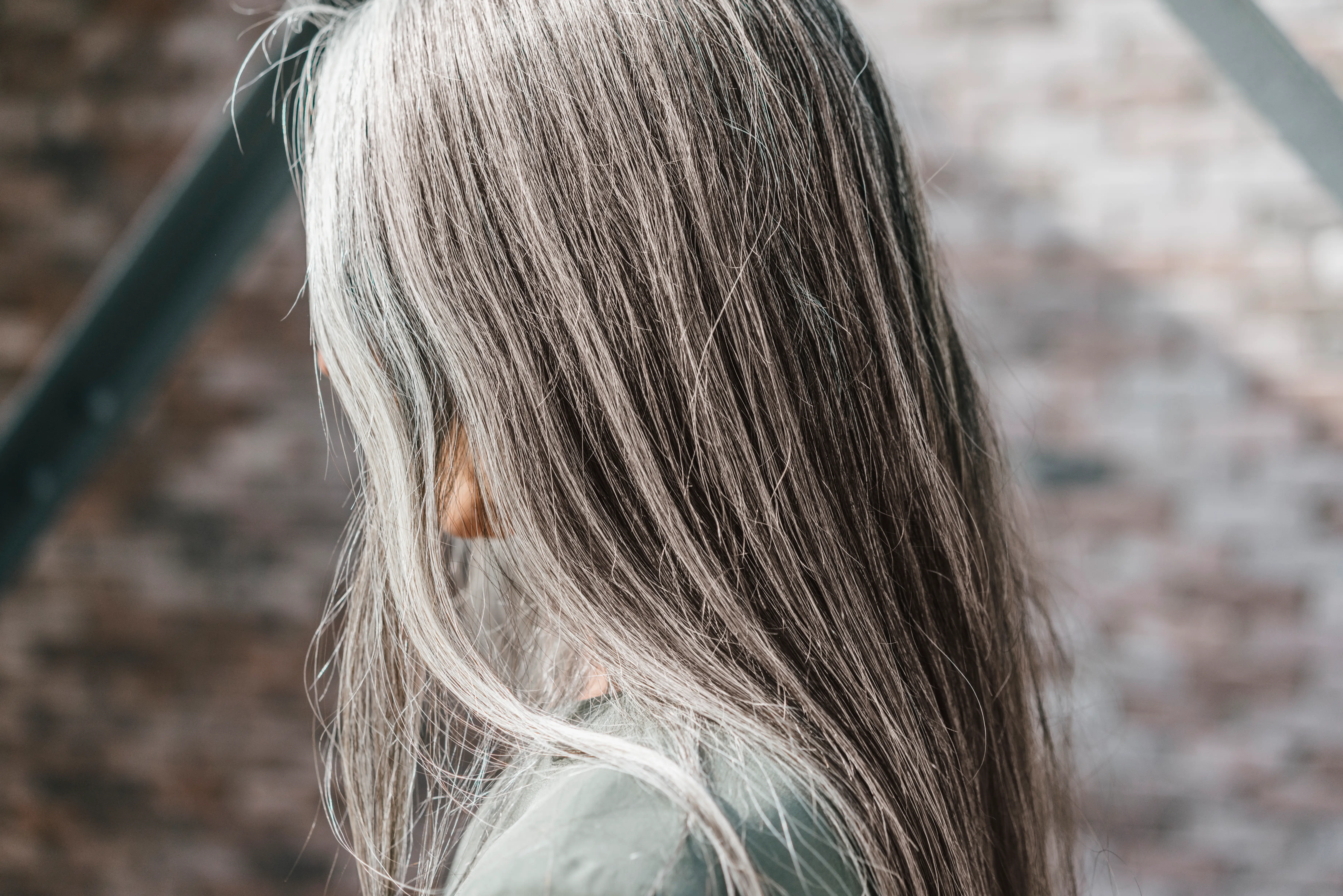 Woman with gray hair