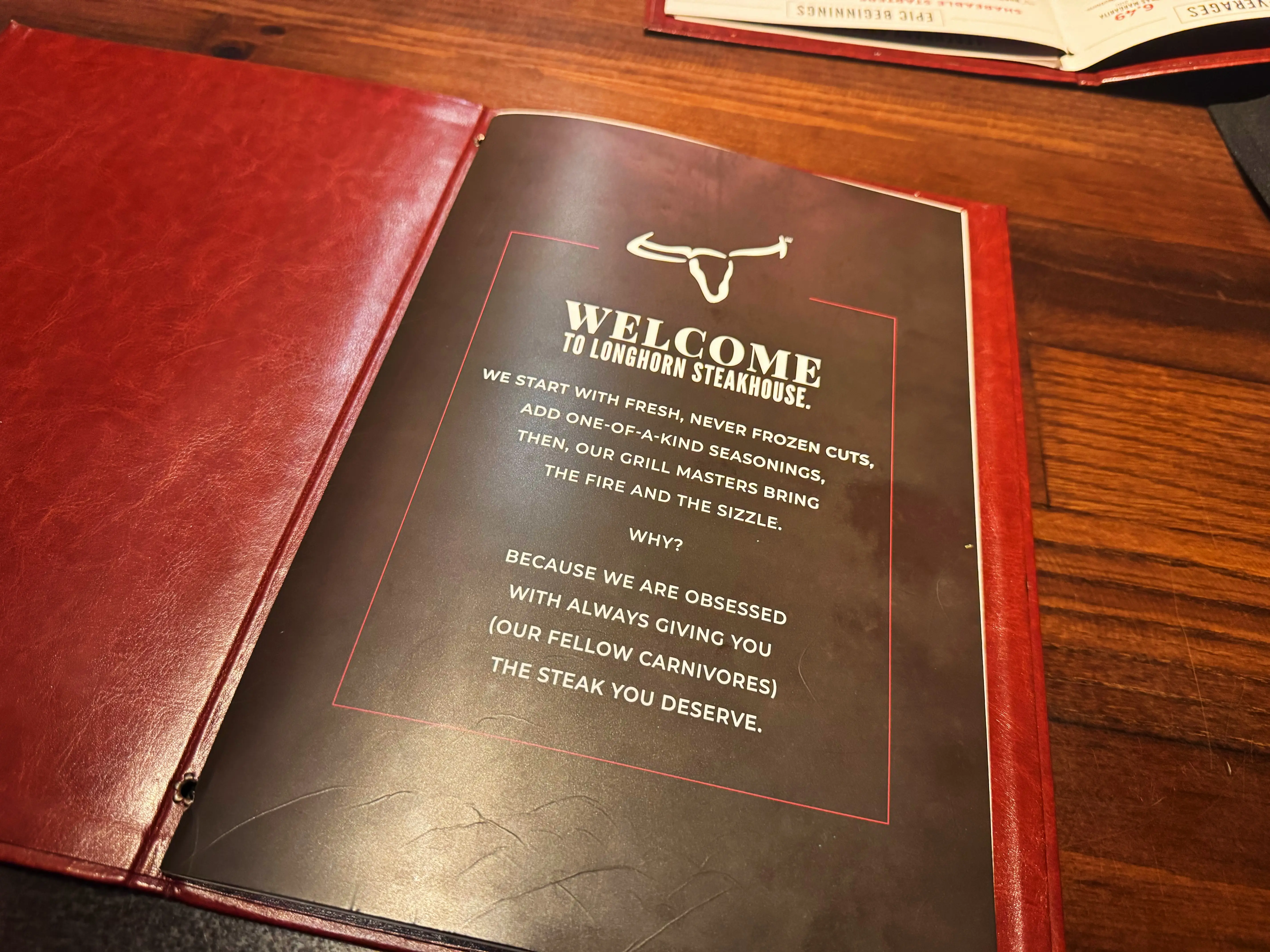 longhorn steakhouse menu